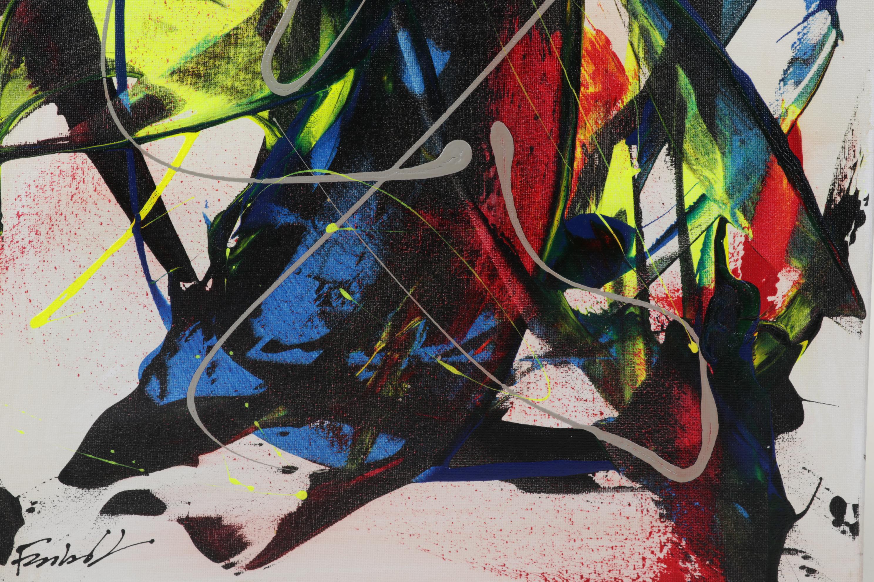 Farshad Lanjani Abstract Acrylic Painting, 21st Century