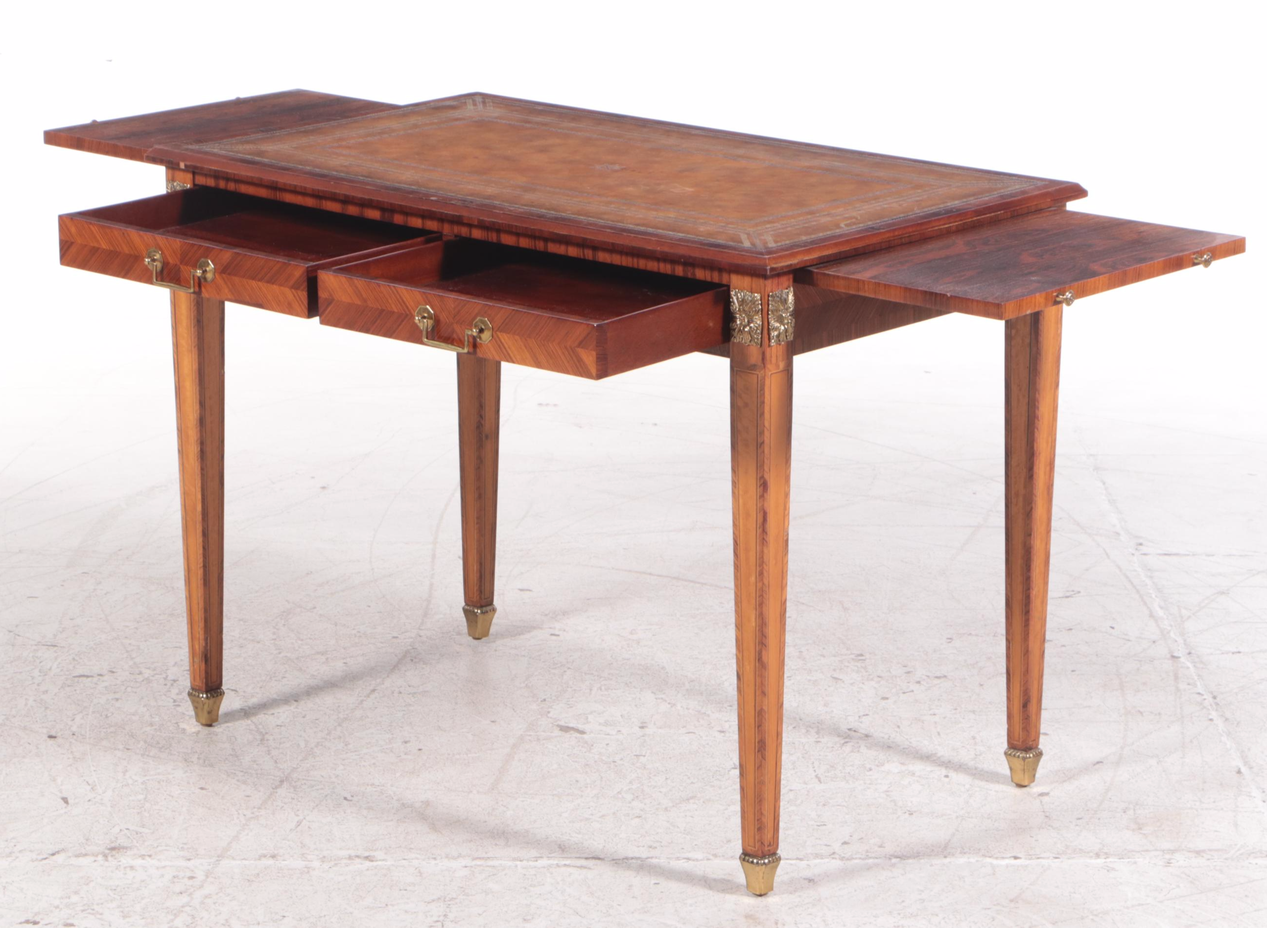 Maitland-Smith Directoire Style Brass-Mounted Kingwood Bureau Plat