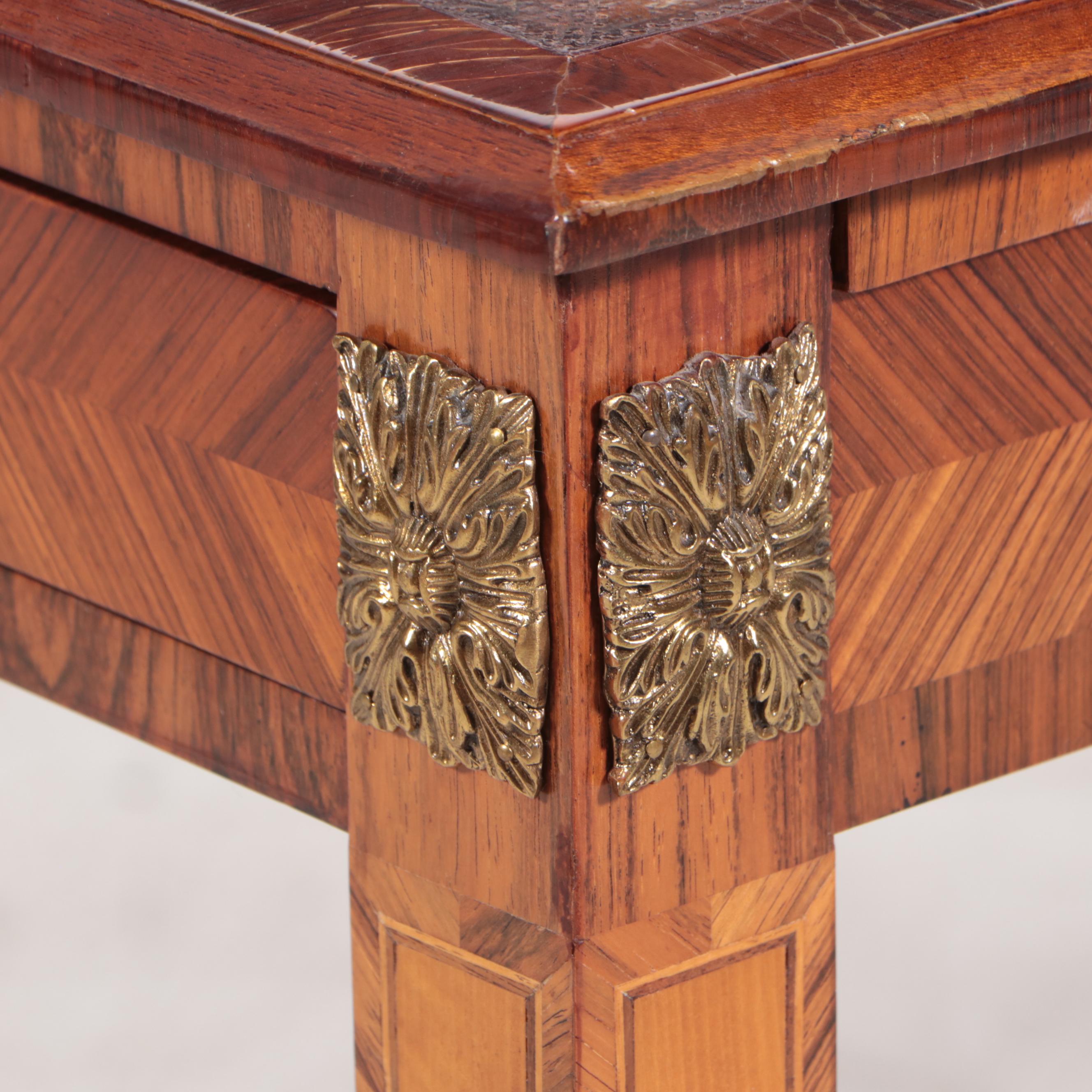 Maitland-Smith Directoire Style Brass-Mounted Kingwood Bureau Plat