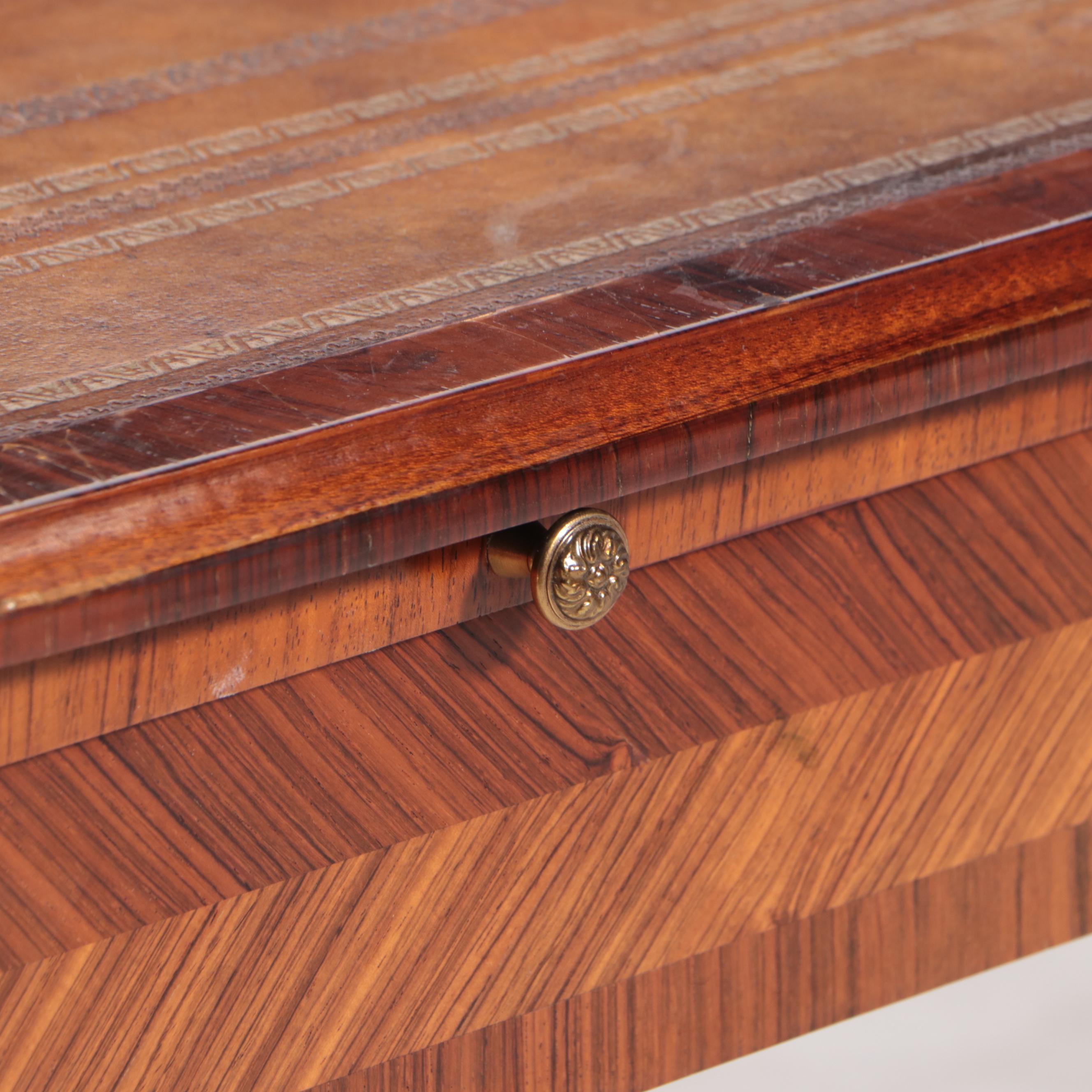 Maitland-Smith Directoire Style Brass-Mounted Kingwood Bureau Plat