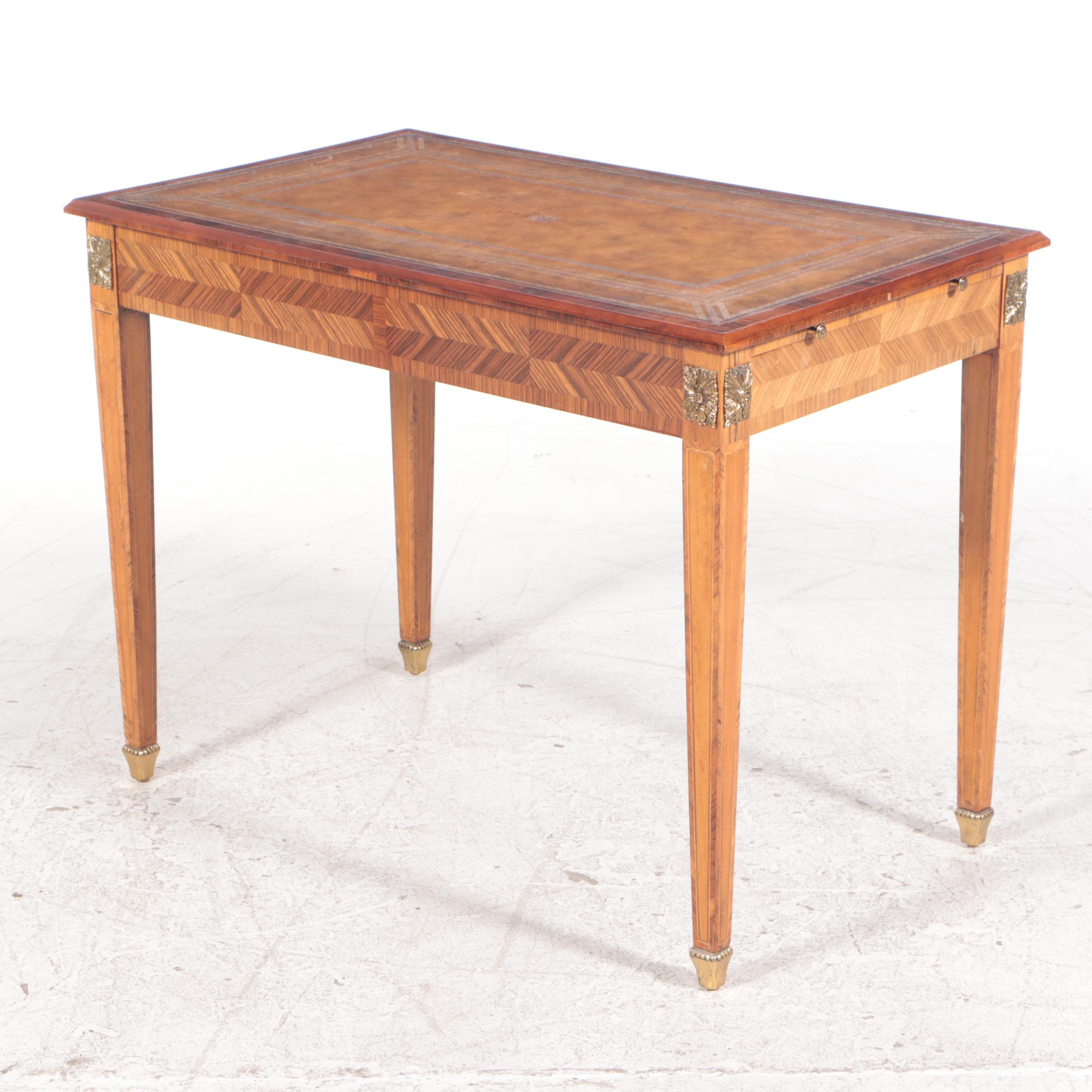 Maitland-Smith Directoire Style Brass-Mounted Kingwood Bureau Plat