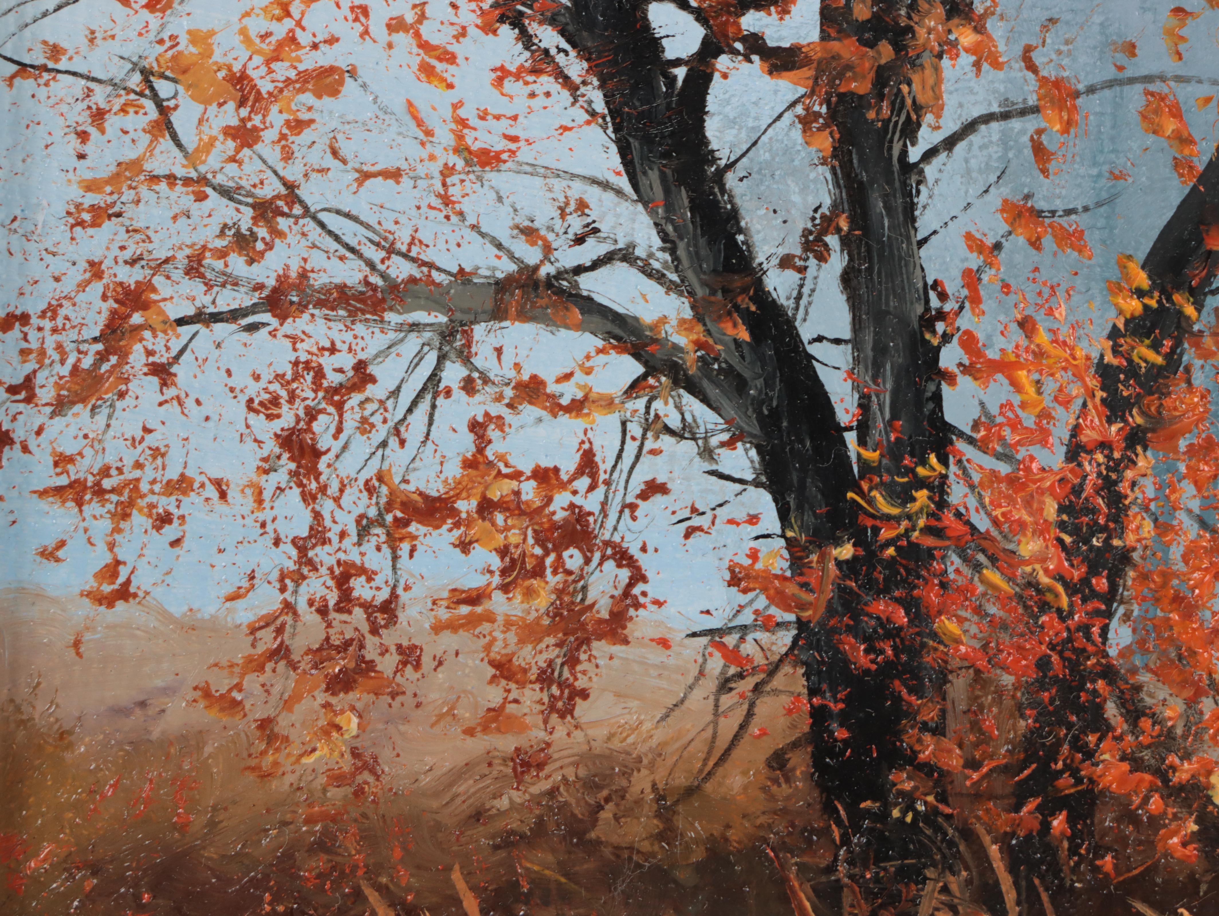Jevgenijus Litvinas Oil Painting "Autumn Road," 2022