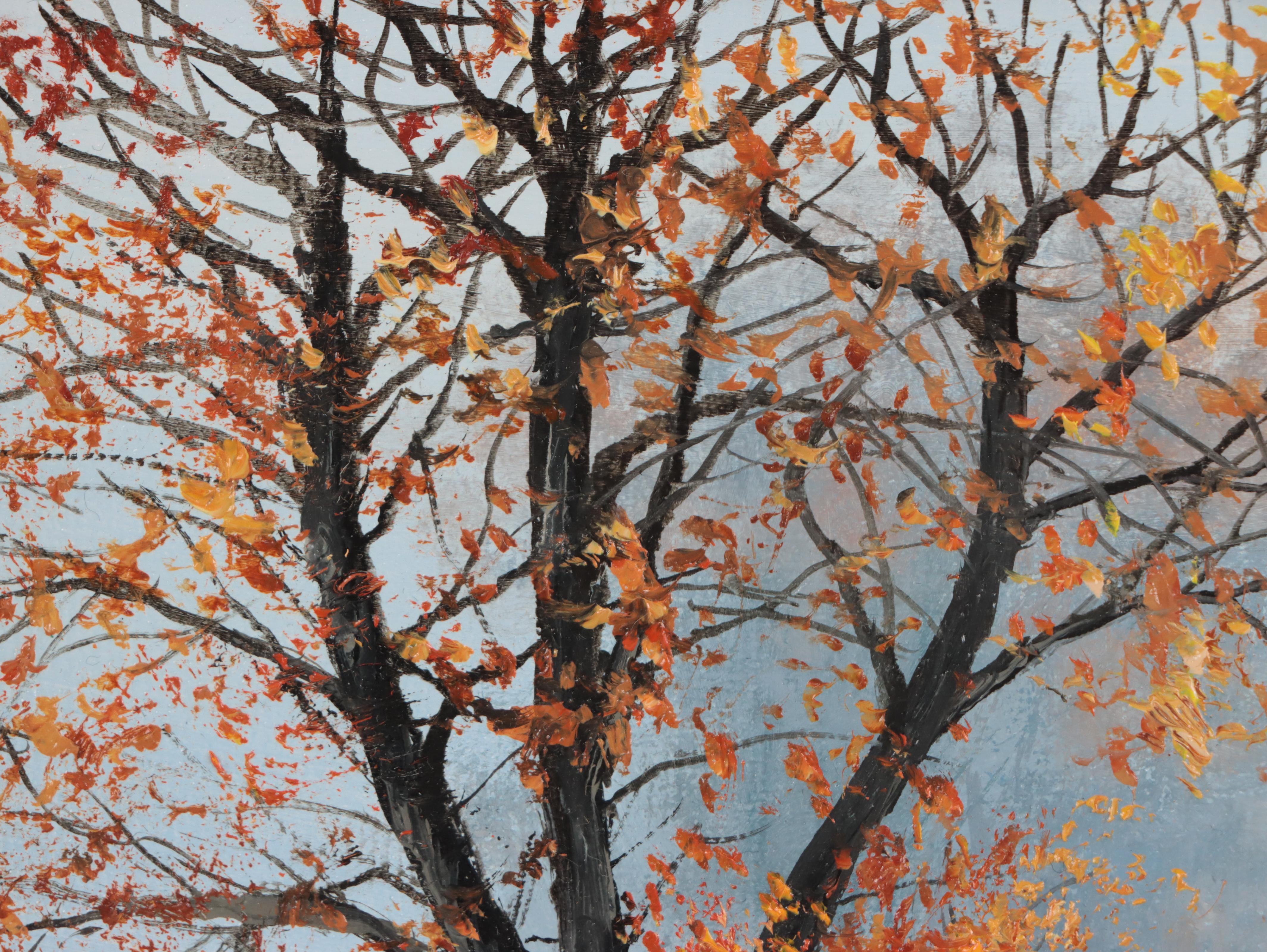 Jevgenijus Litvinas Oil Painting "Autumn Road," 2022