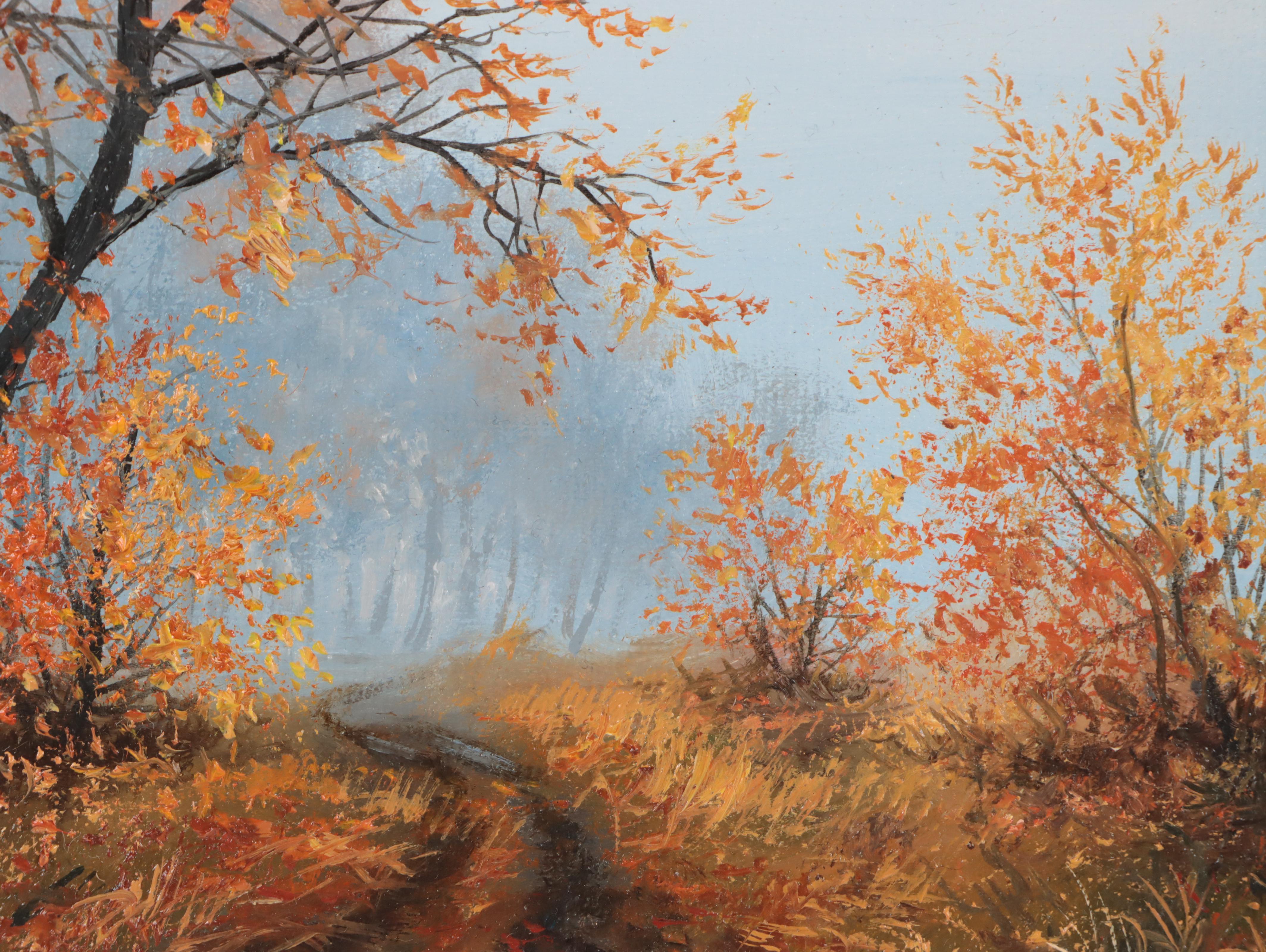Jevgenijus Litvinas Oil Painting "Autumn Road," 2022