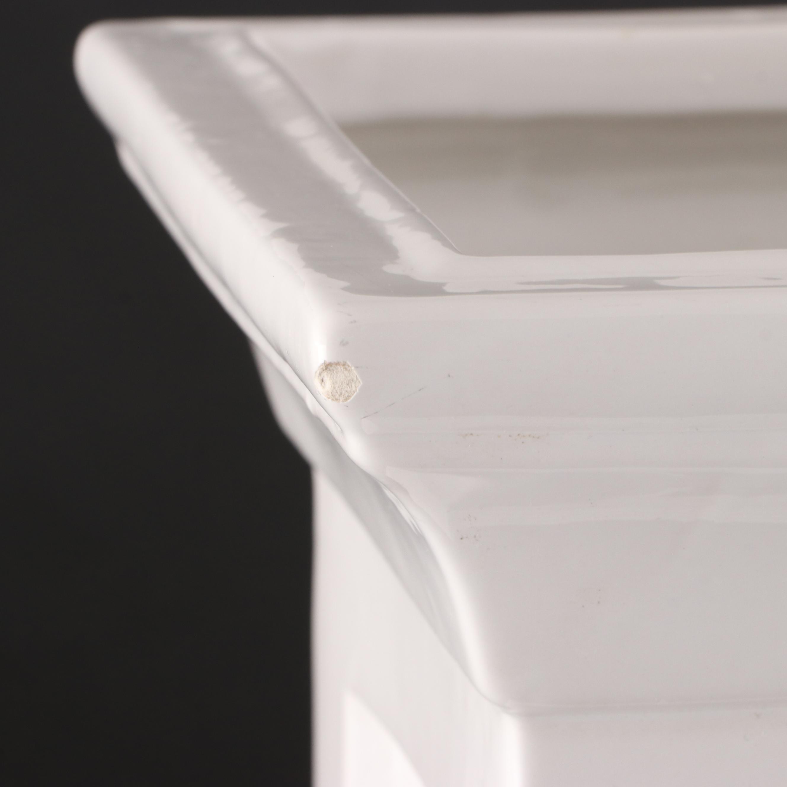 Portuguese White Glazed Ceramic Column Flower Vase