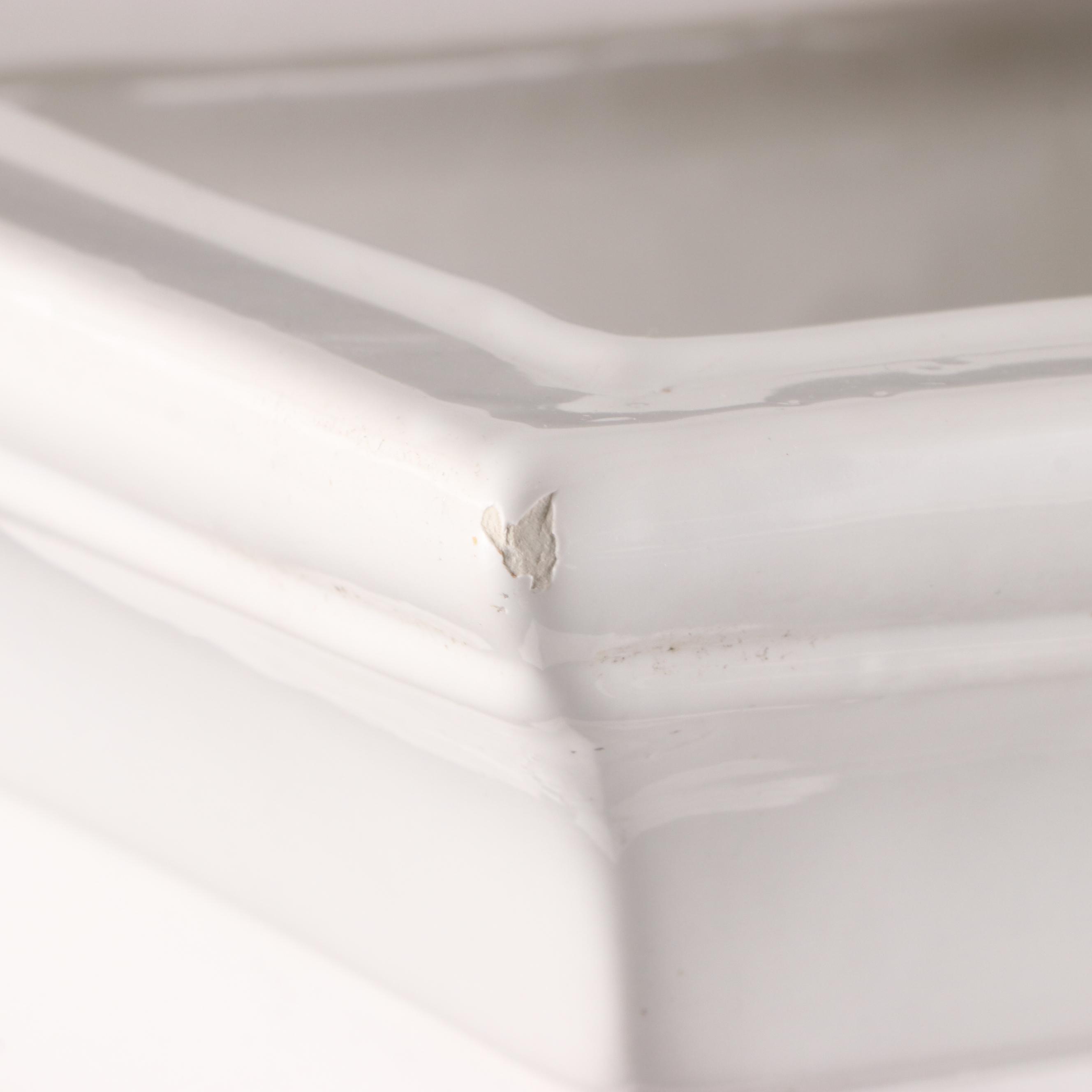 Portuguese White Glazed Ceramic Column Flower Vase