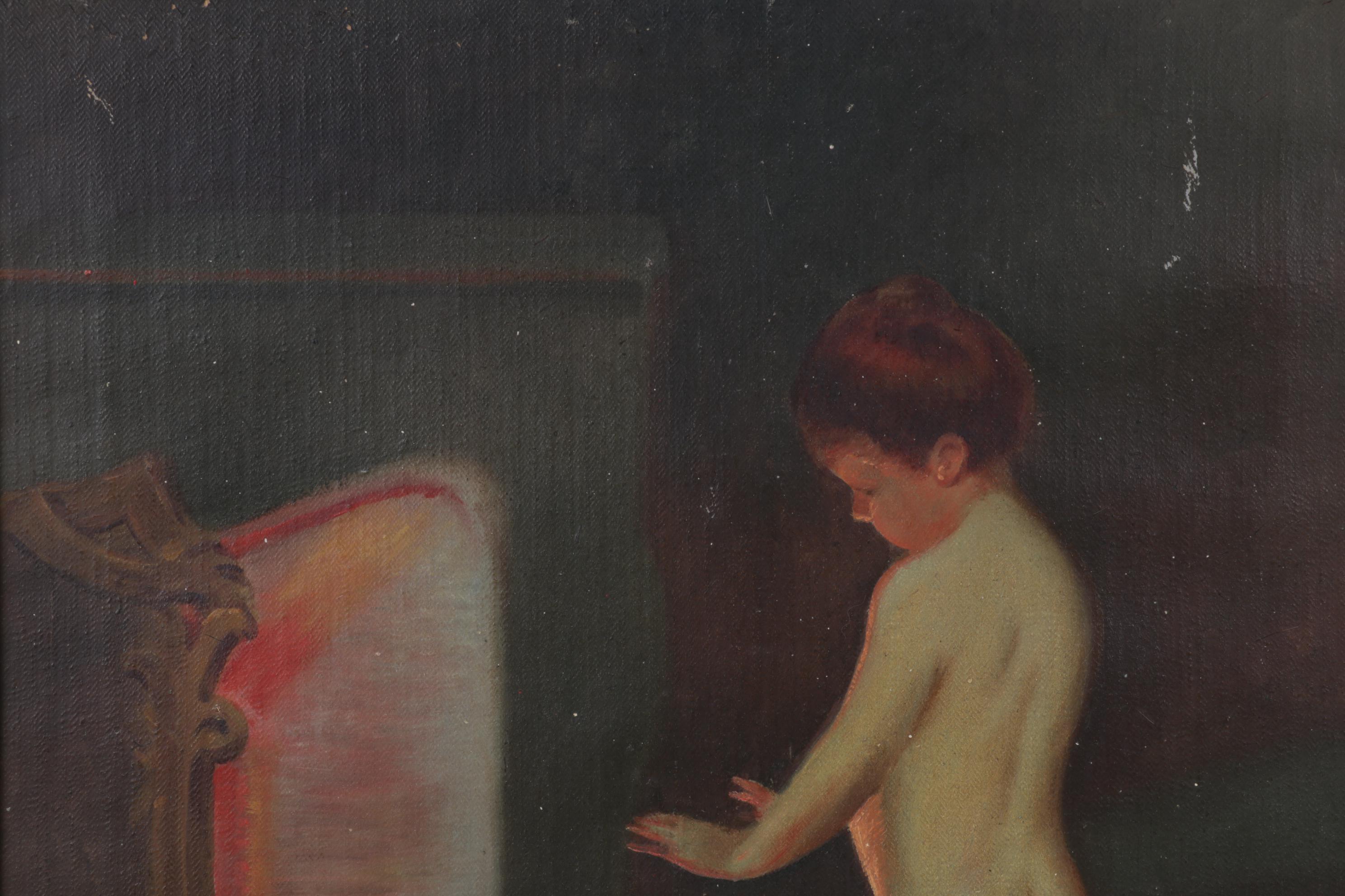 Oil Painting After Paul Peel "After the Bath," Early 20th Century