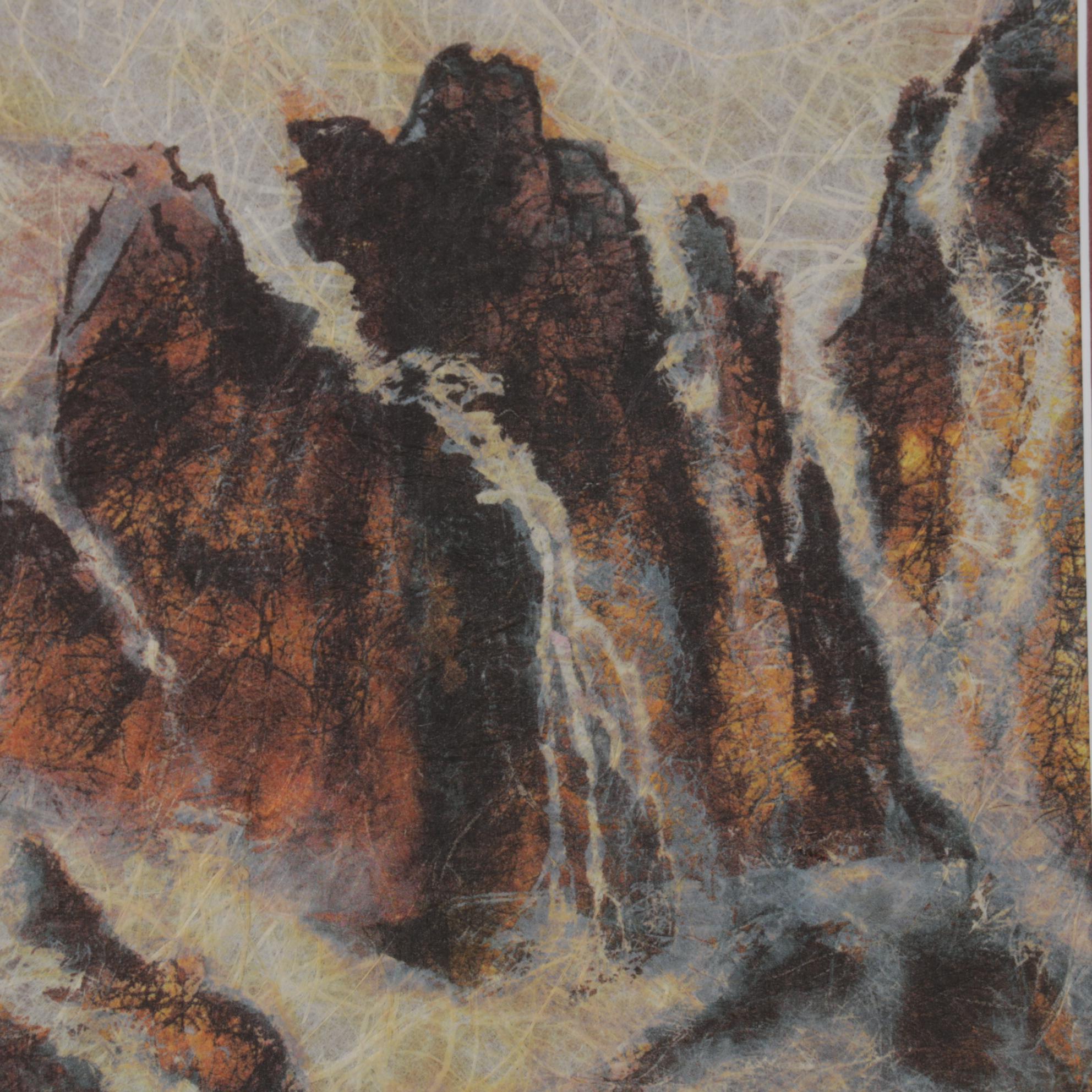 Charlotte Fung Miller Watercolor Painting of Mountain Landscape