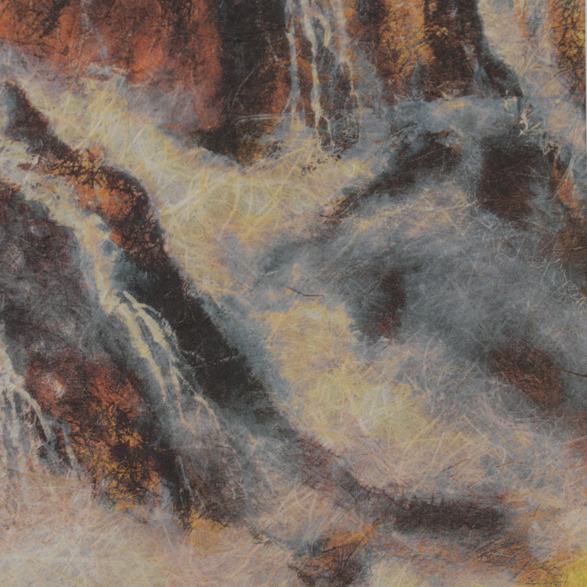 Charlotte Fung Miller Watercolor Painting of Mountain Landscape