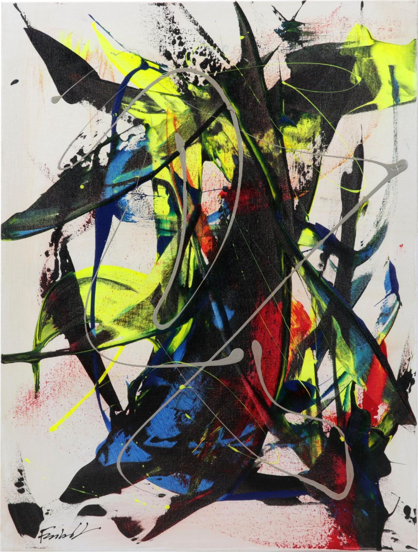 Farshad Lanjani Abstract Acrylic Painting, 21st Century