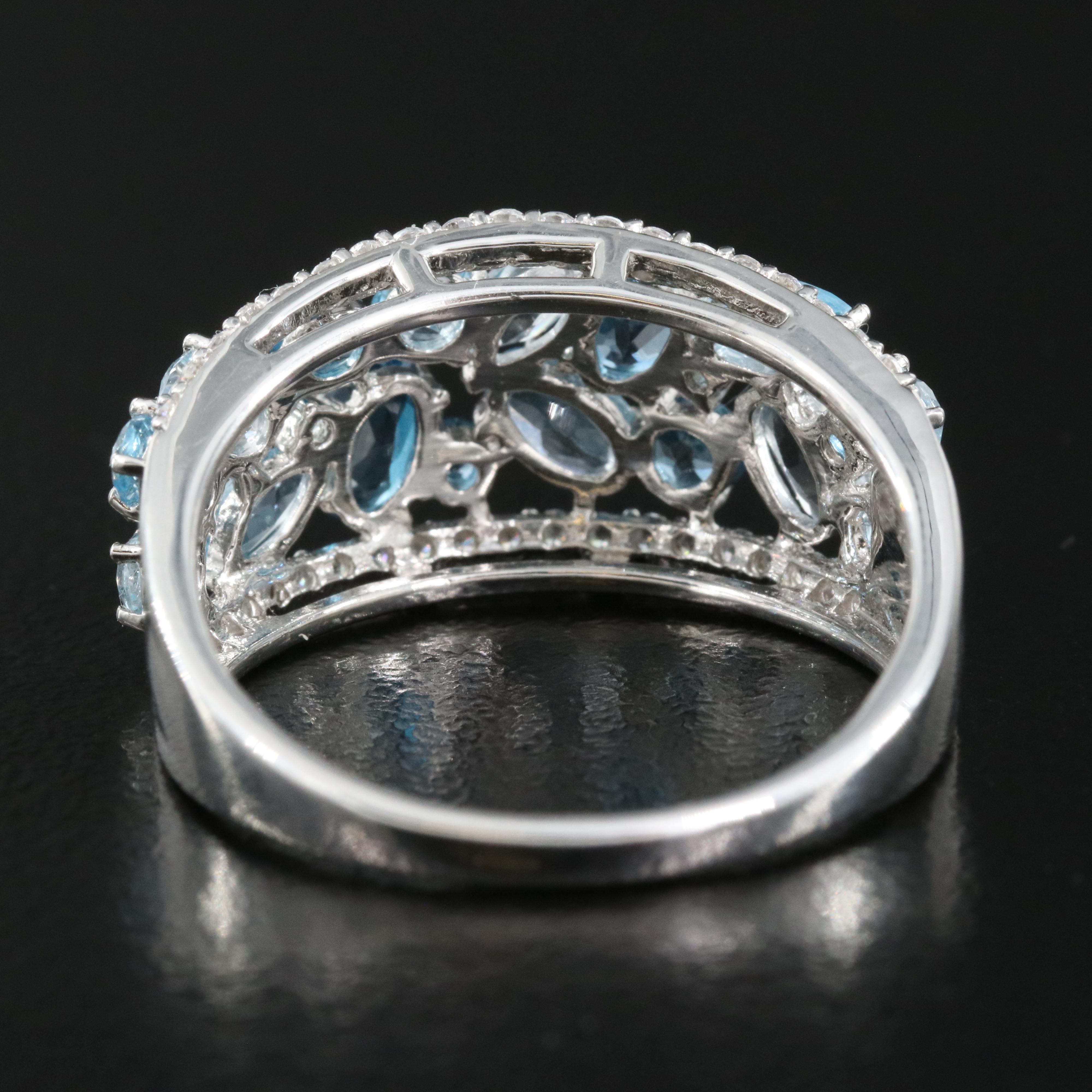 Sterling Topaz and Cubic Zirconia Ring