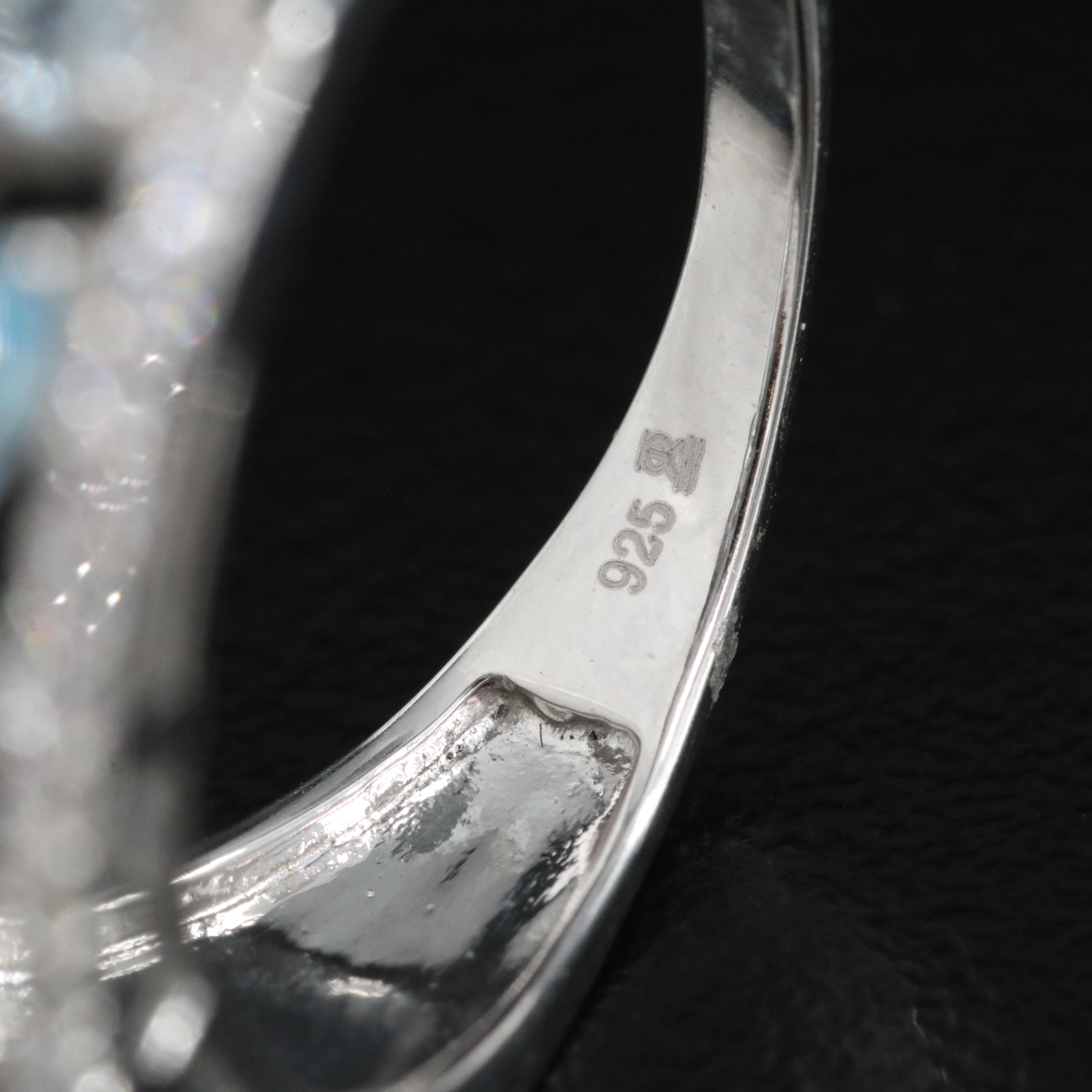 Sterling Topaz and Cubic Zirconia Ring