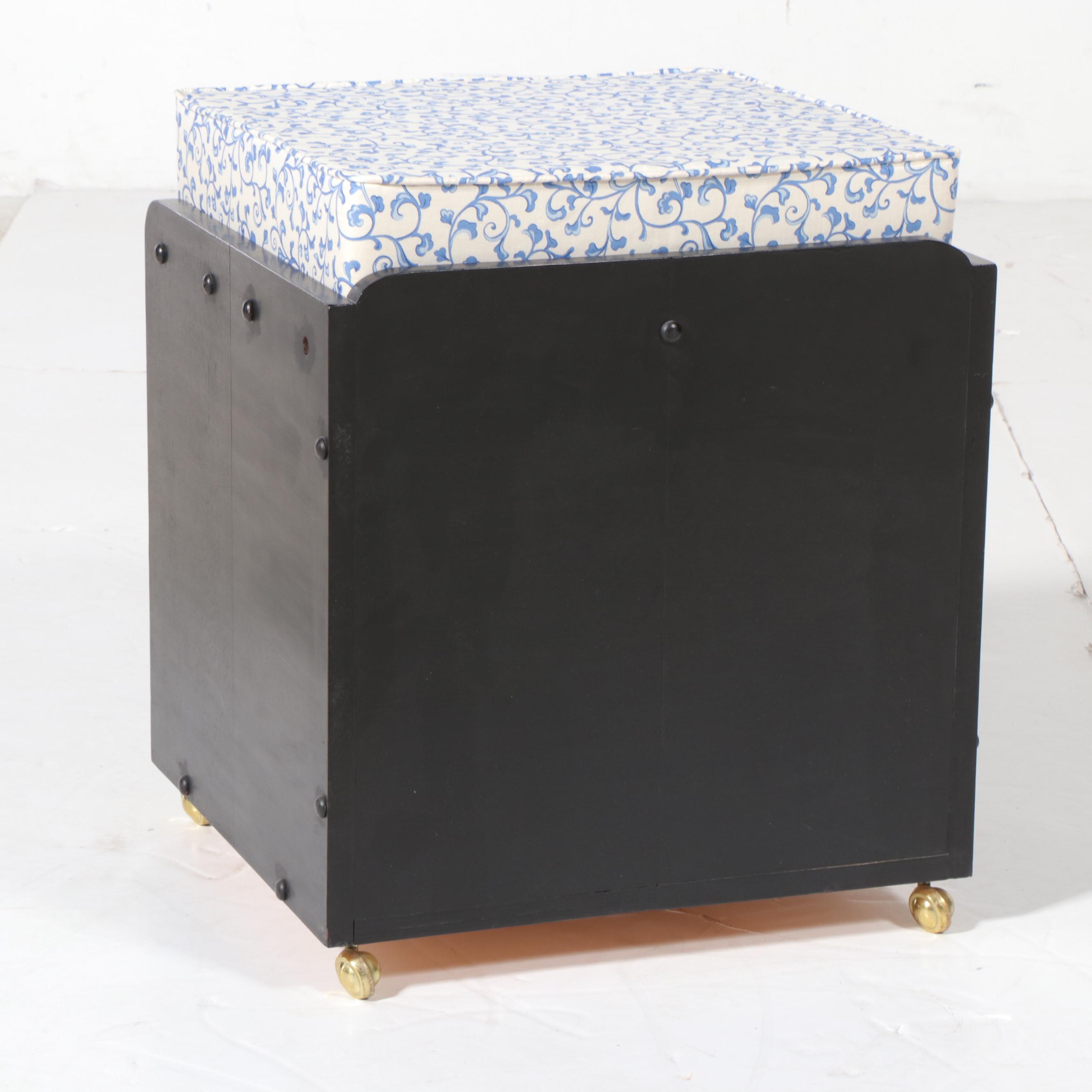 Painted Three-Drawer Custom-Made Sewing Stool, Late 20th Century