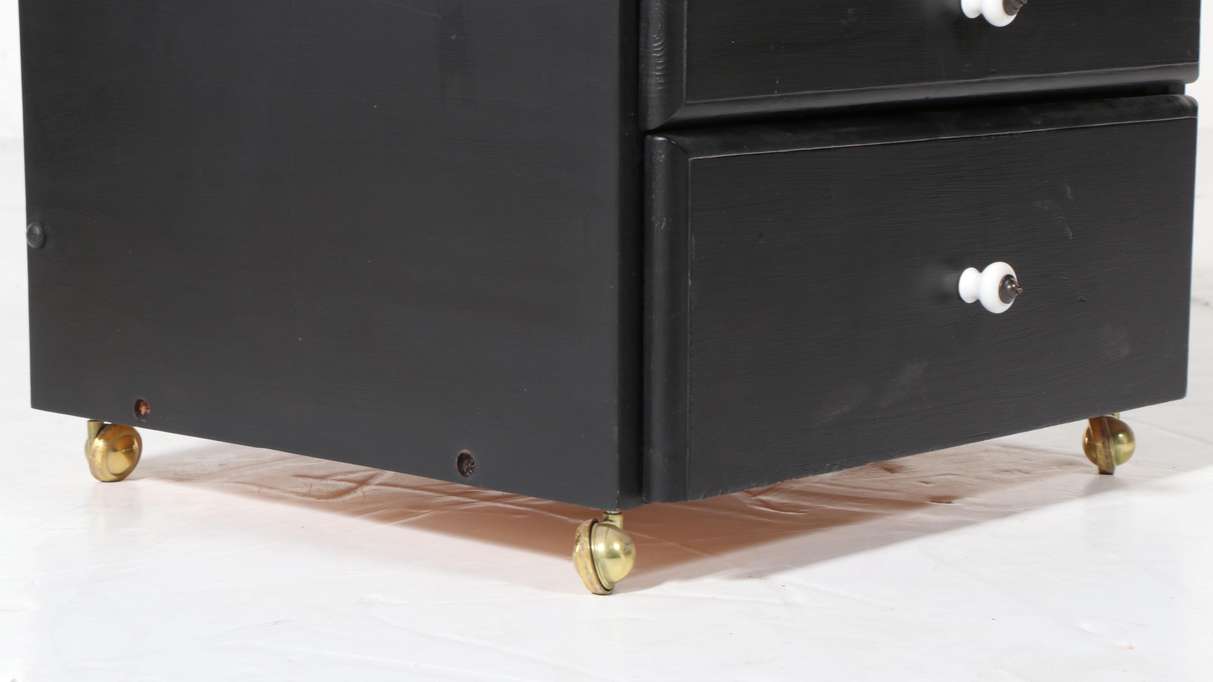 Painted Three-Drawer Custom-Made Sewing Stool, Late 20th Century