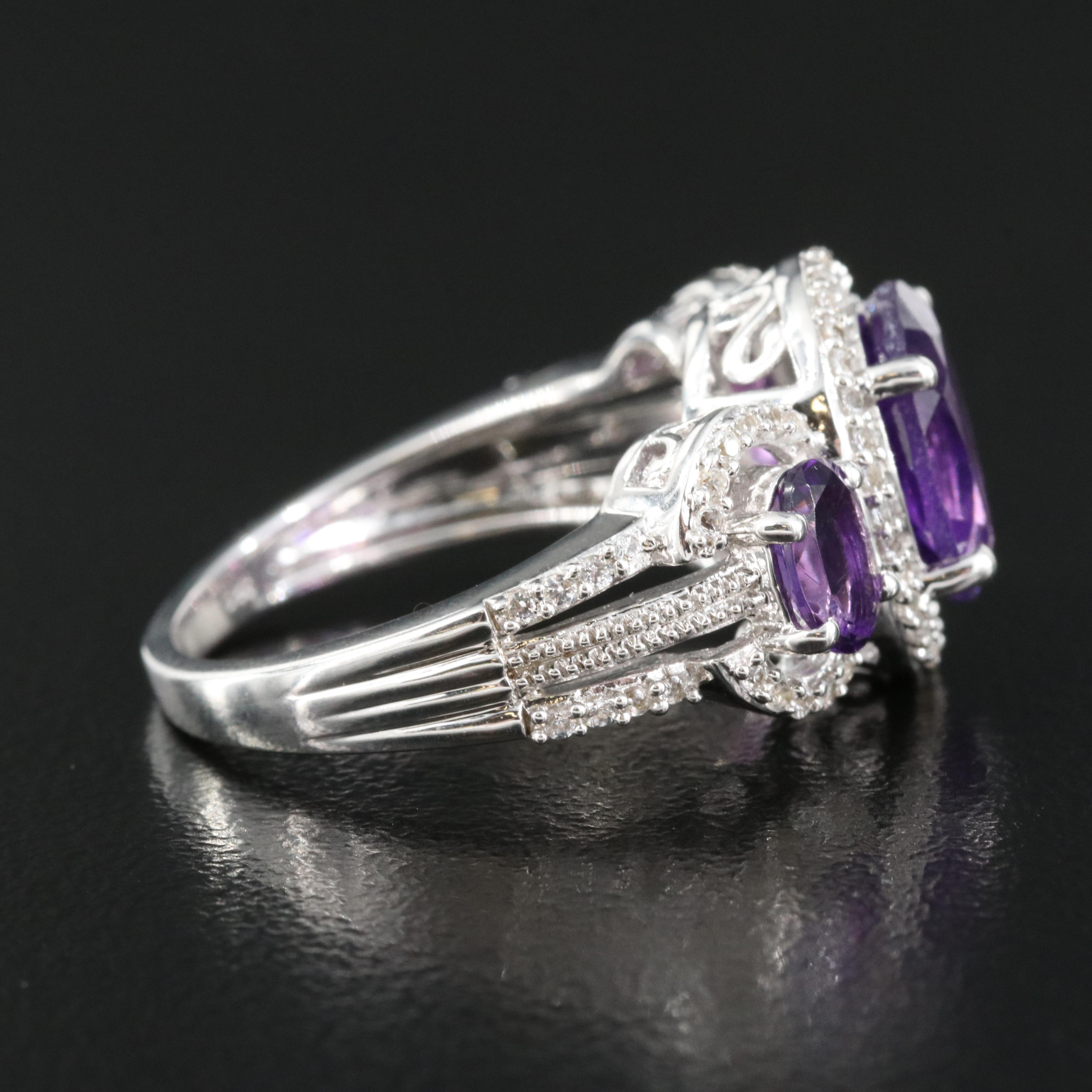 Sterling Amethyst and Sapphire Ring