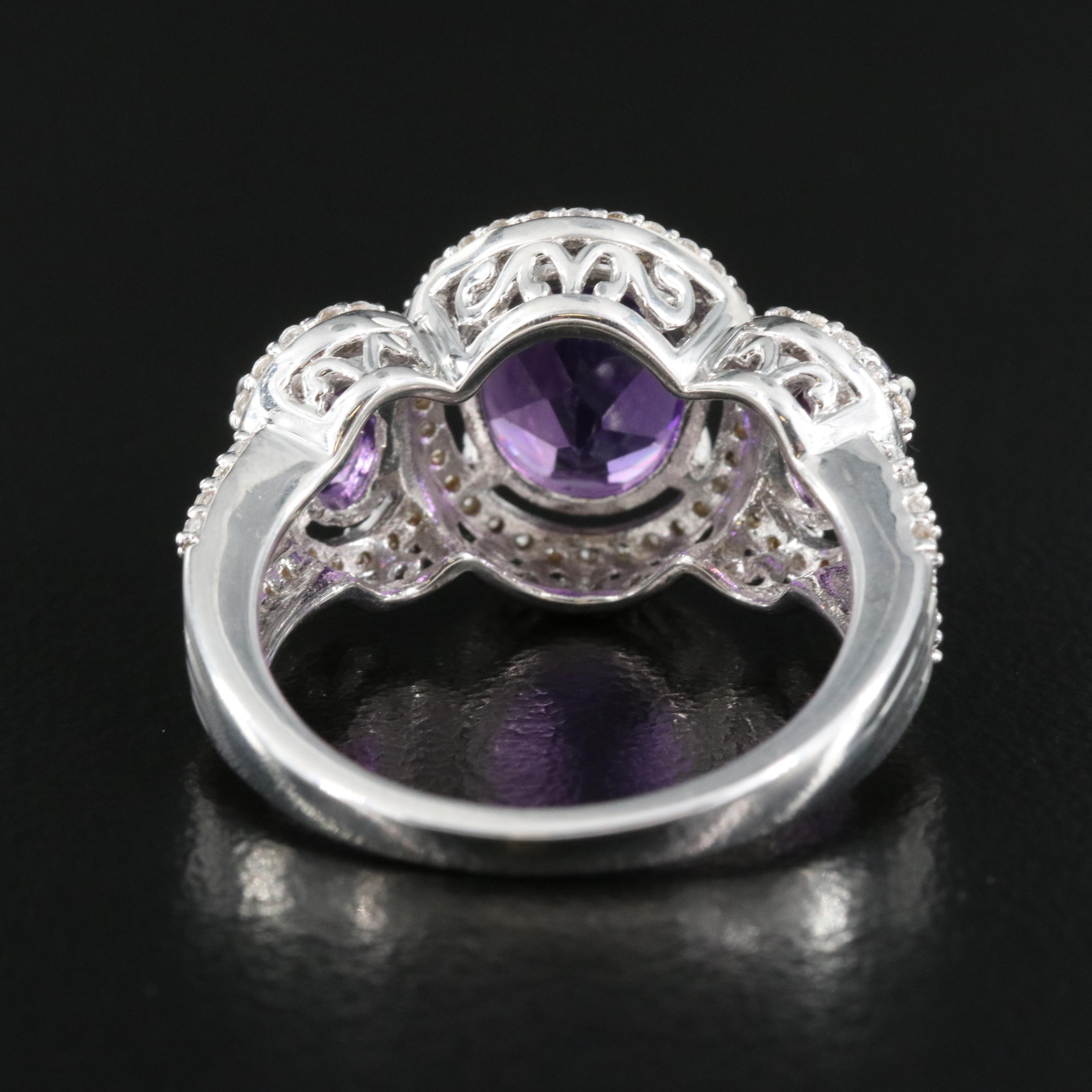 Sterling Amethyst and Sapphire Ring