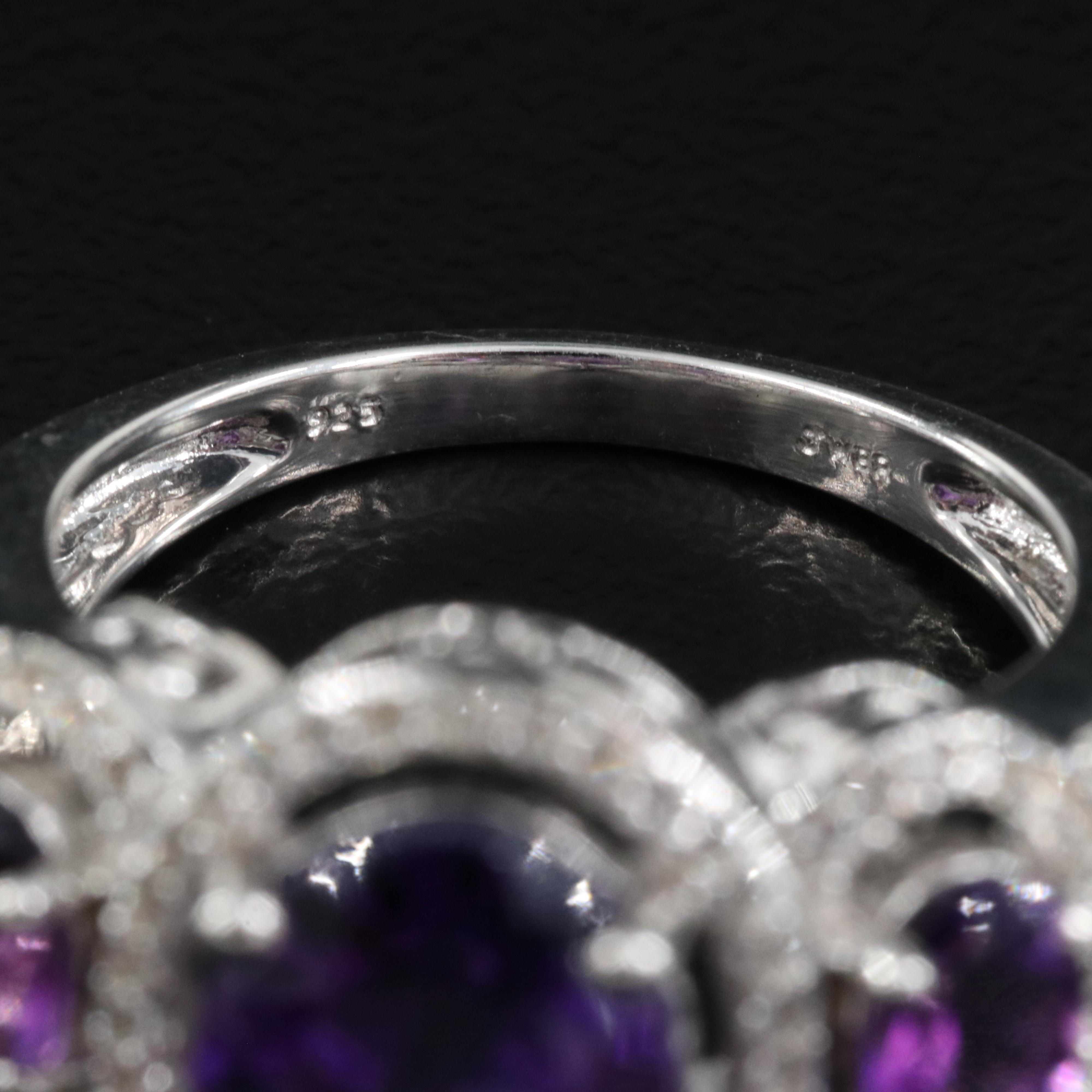 Sterling Amethyst and Sapphire Ring