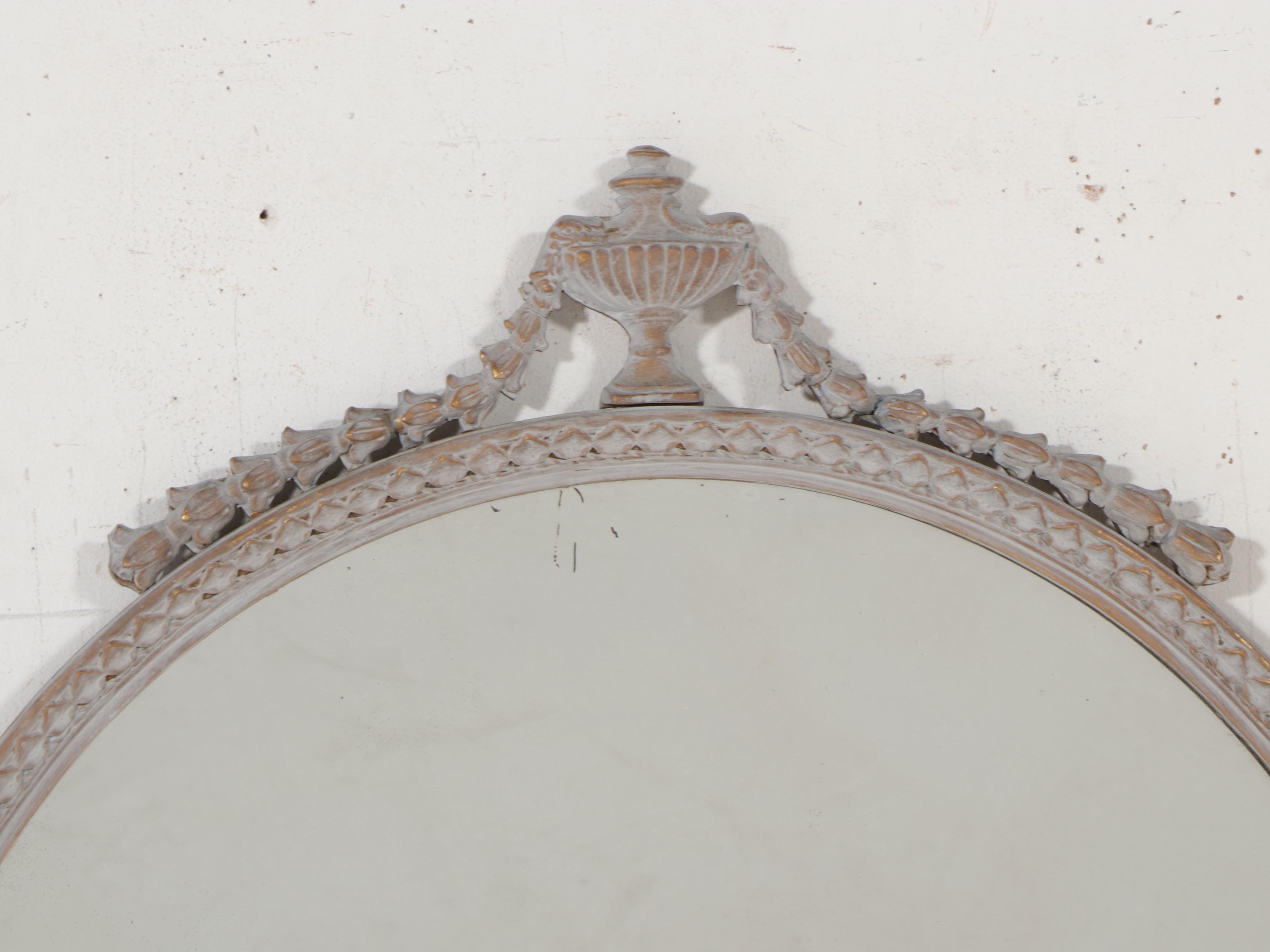 Neoclassical Style Painted and Parcel-Gilt Mirror, Early 20th Century