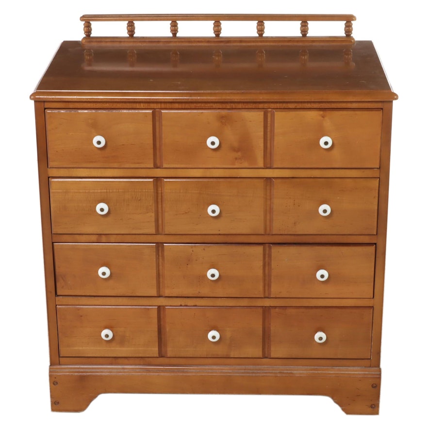 American Colonial Style Maple Four-Drawer "Apothecary" Chest