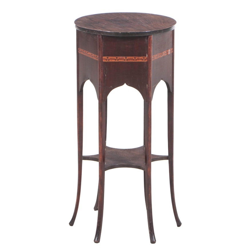 Bailey Tables Mahogany and Marquetry Side Table, Early 20th Century