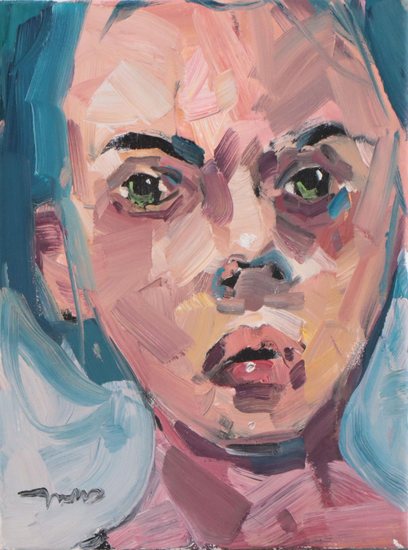 Jose Trujillo Oil Painting "Big Nosed," 2020