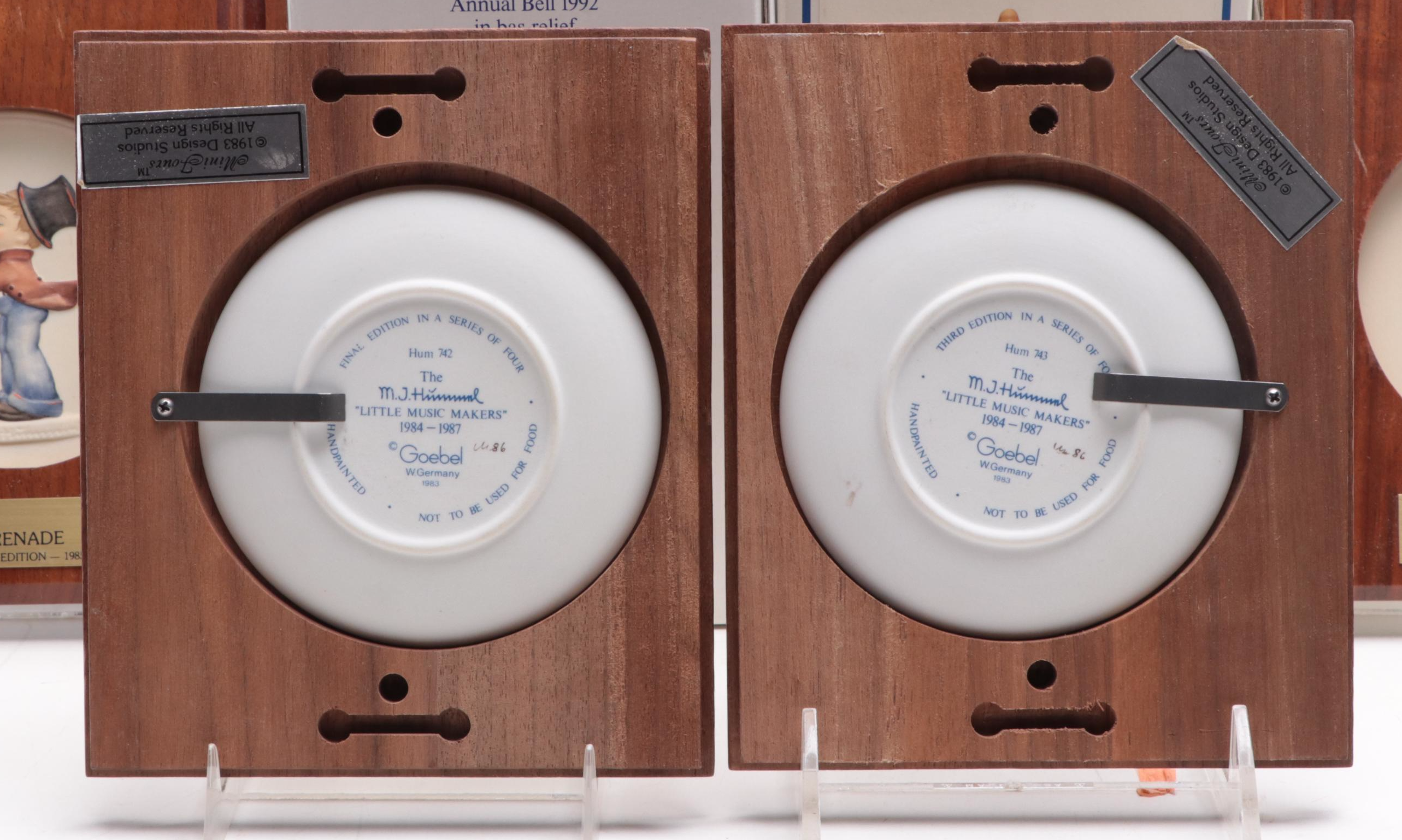 Goebel Porcelain Annual Bells and Wooden Wall Plaques