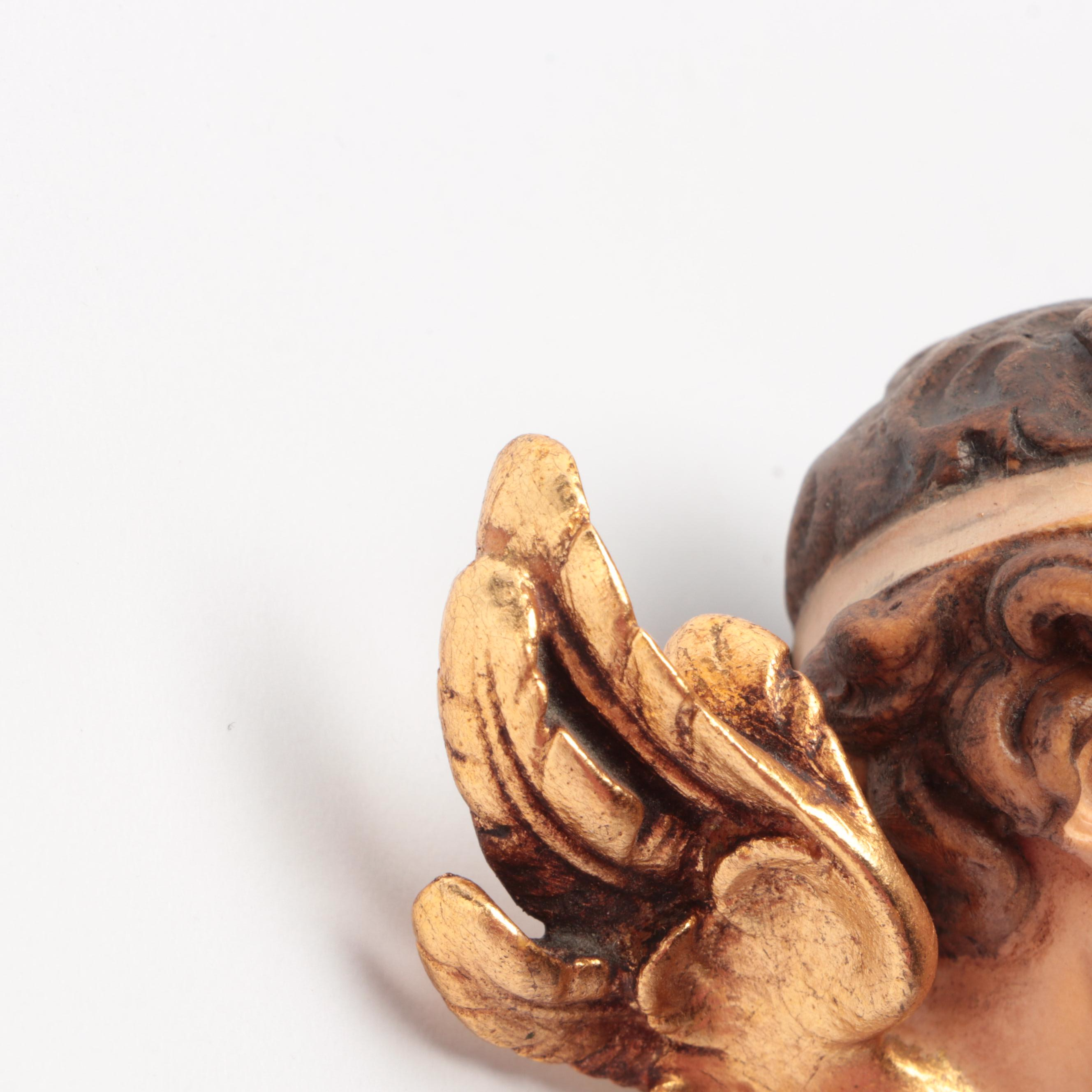 Baroque Style Hand-Painted Wood Angels Wall Plaques