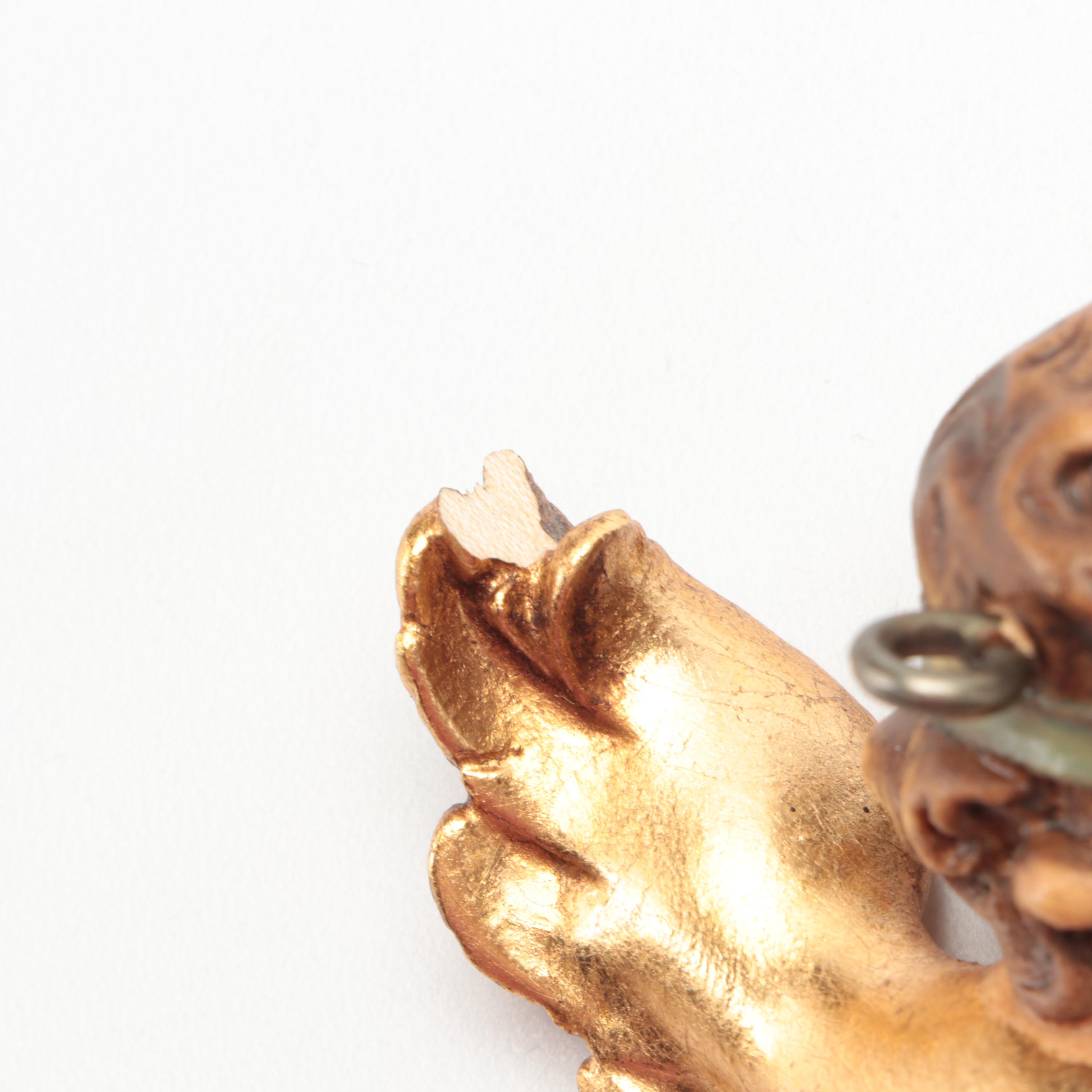 Baroque Style Hand-Painted Wood Angels Wall Plaques