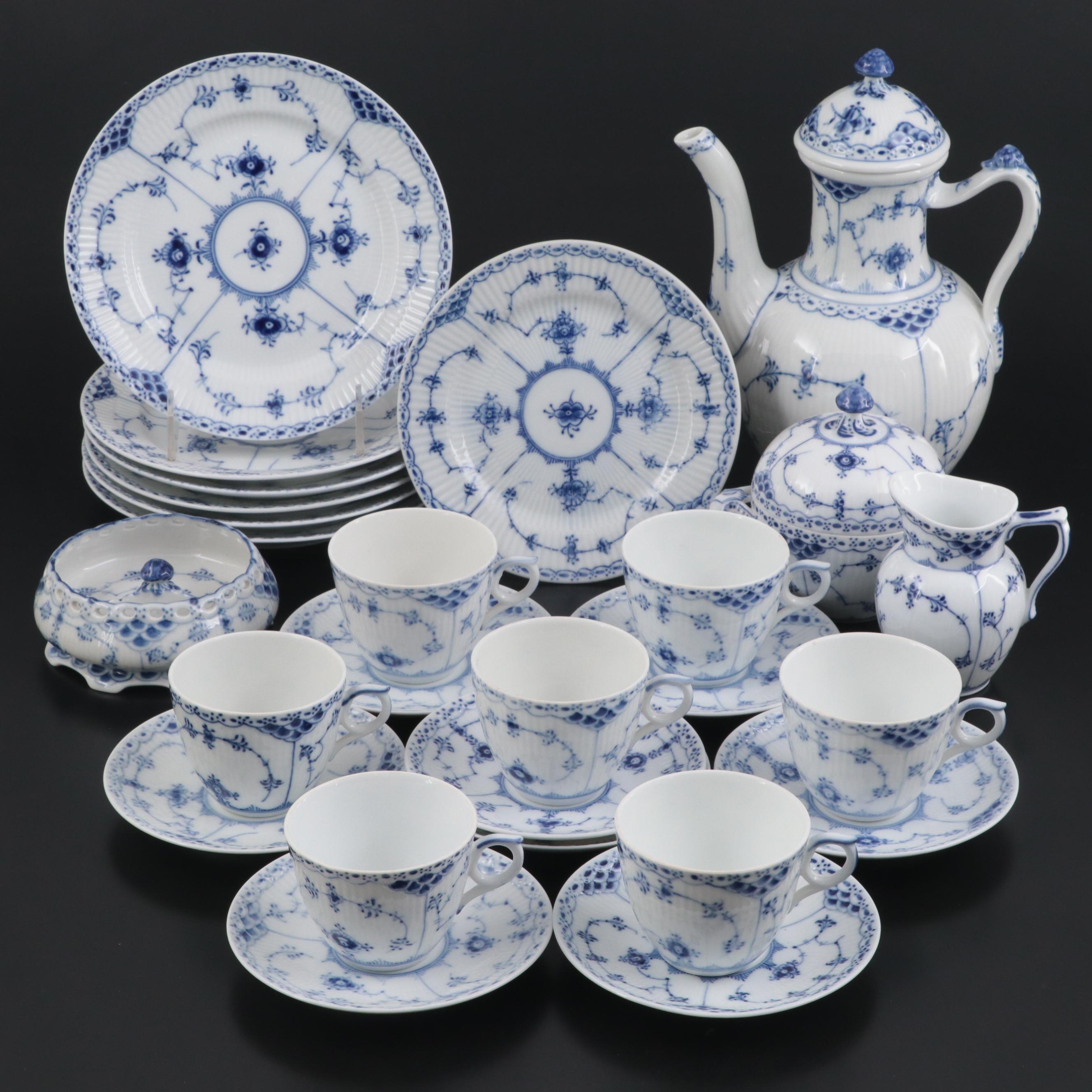 Royal Copenhagen "Blue Fluted Half Lace" Porcelain Dinnerware