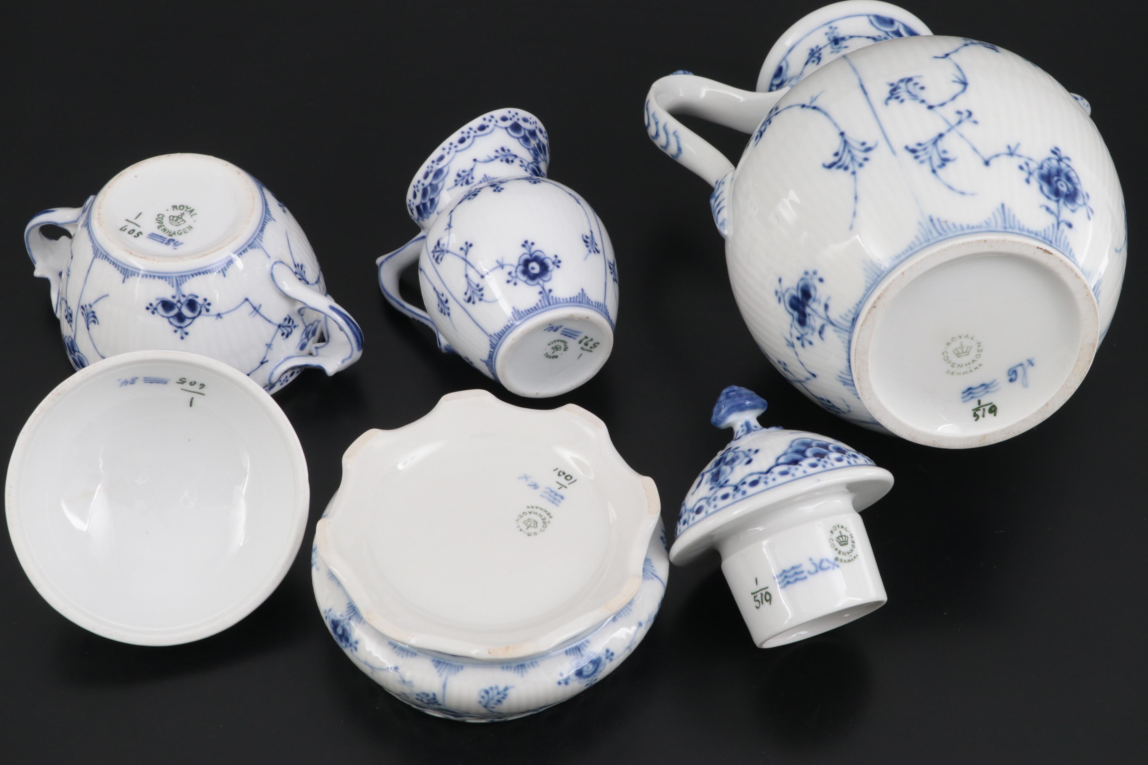 Royal Copenhagen "Blue Fluted Half Lace" Porcelain Dinnerware