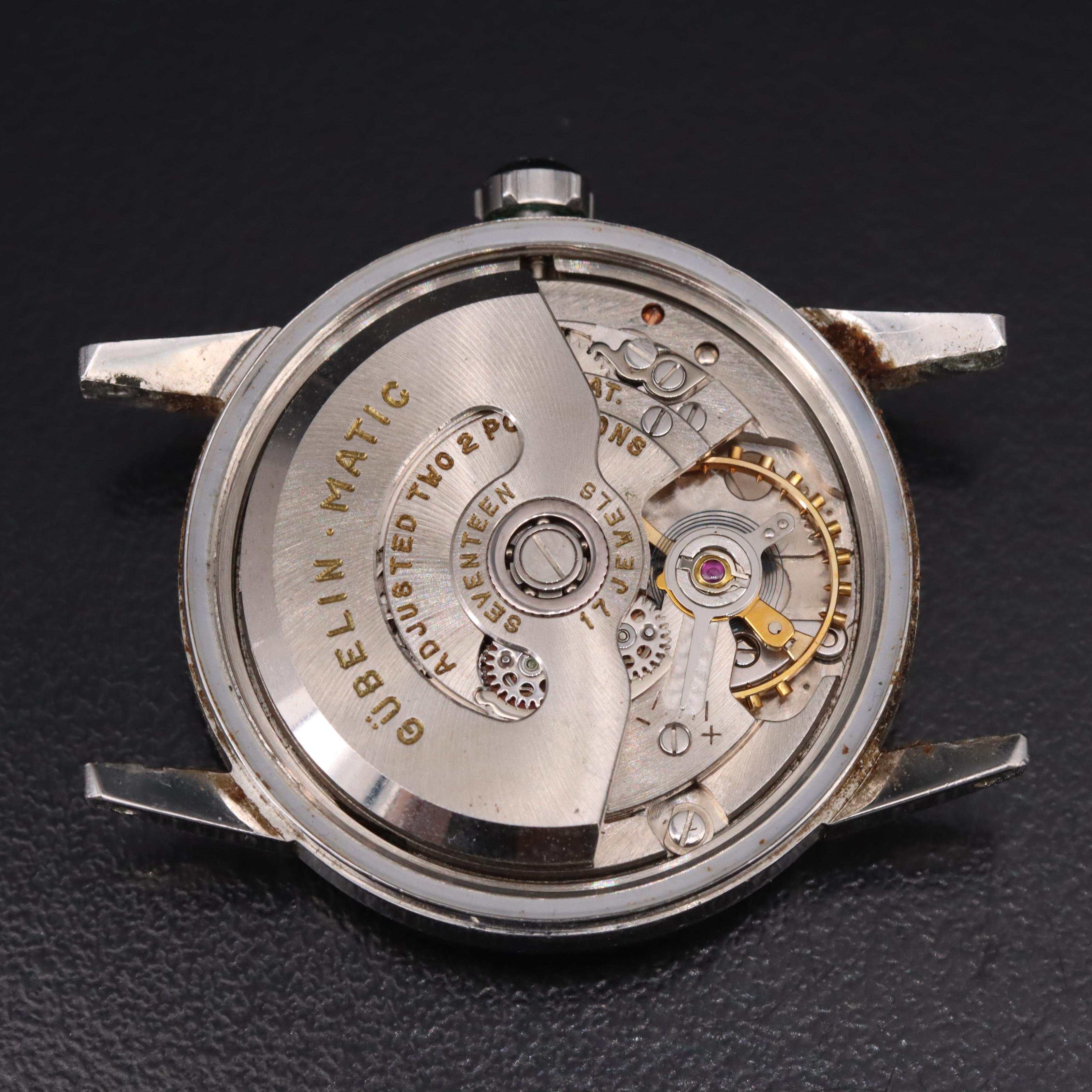 Vintage Gubelin Matic Date Stainless Steel Watch