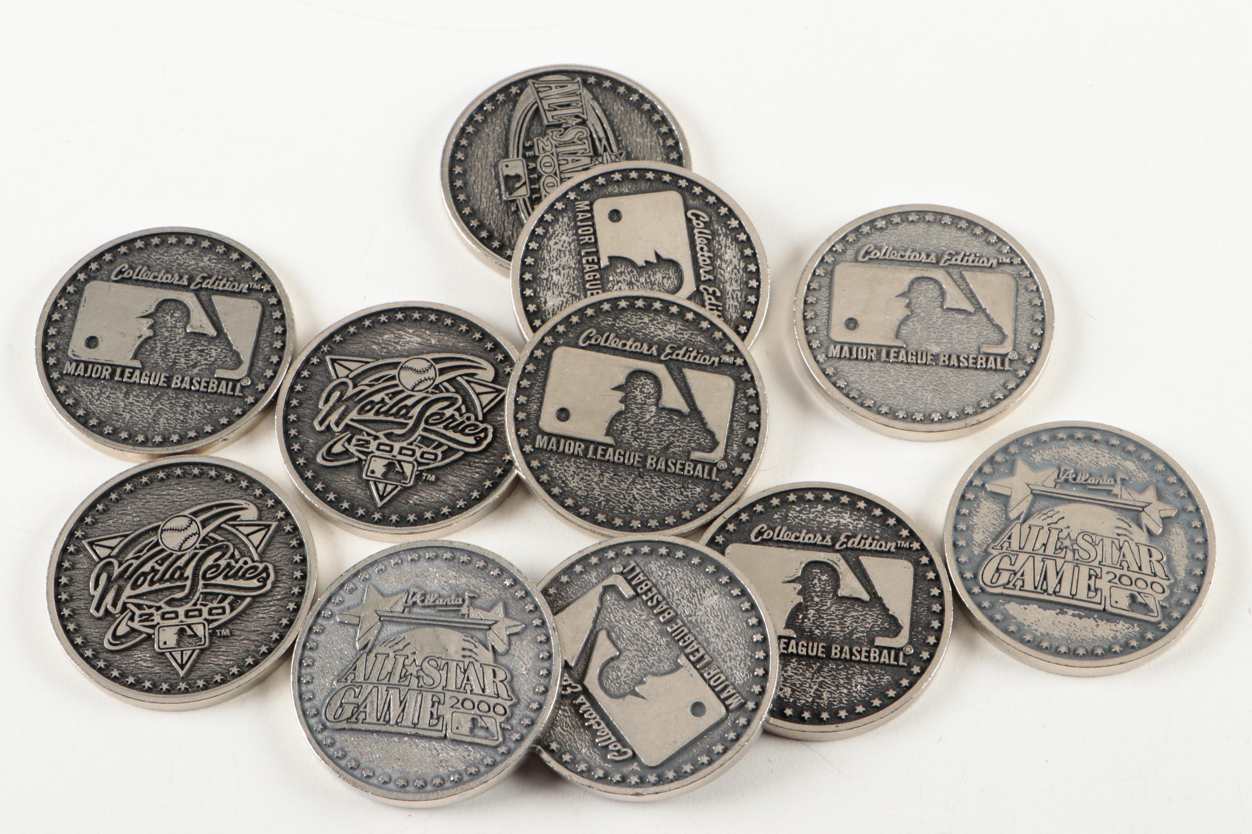 Pinnacle with More Sports Coins and Buttons, Walker, Favre, 1980s–2000s