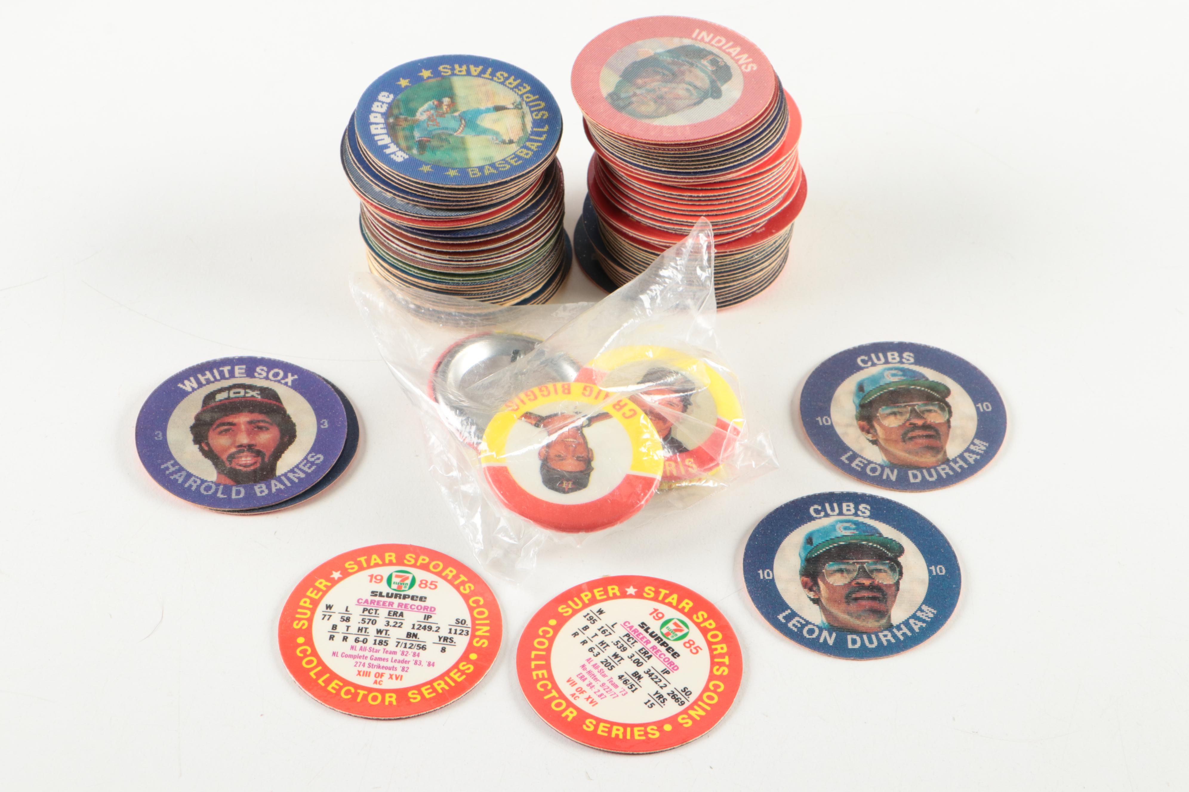 Pinnacle with More Sports Coins and Buttons, Walker, Favre, 1980s–2000s