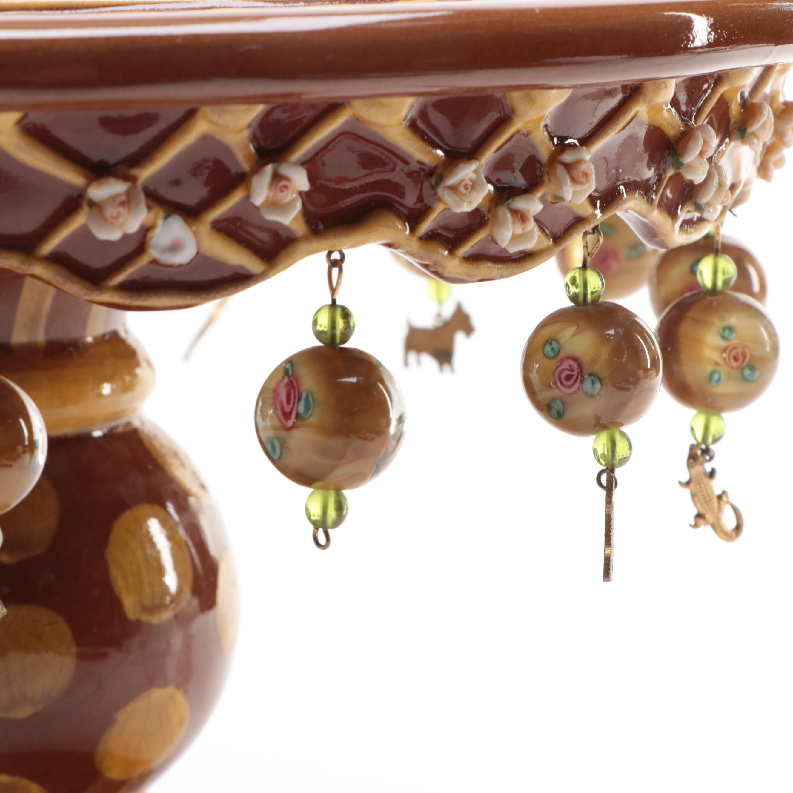 MacKenzie-Childs "Peanuts" Pedestal Cake Stand and Christofle Porcelain Chargers