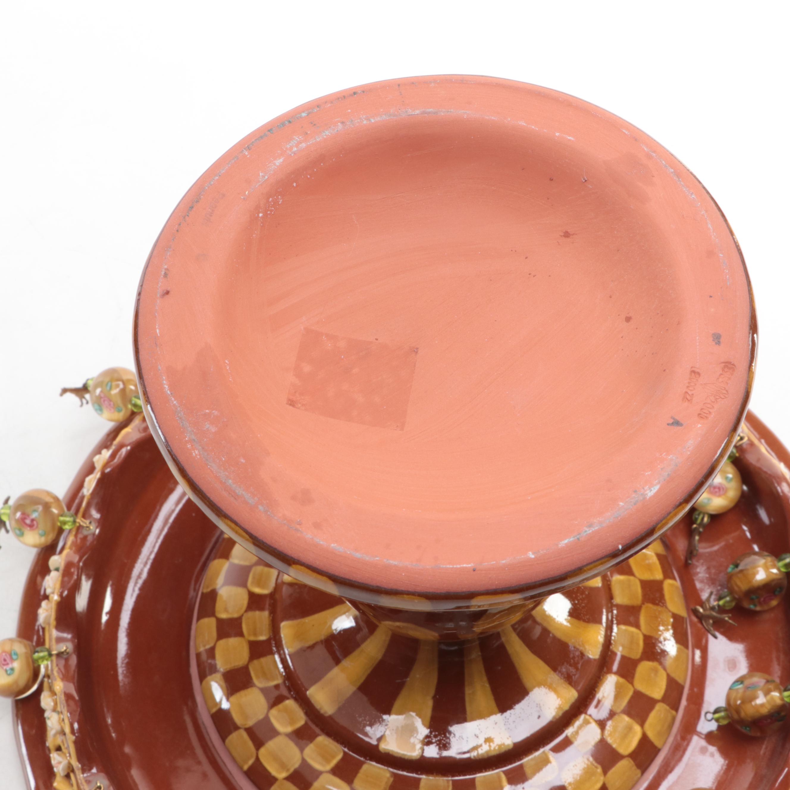 MacKenzie-Childs "Peanuts" Pedestal Cake Stand and Christofle Porcelain Chargers