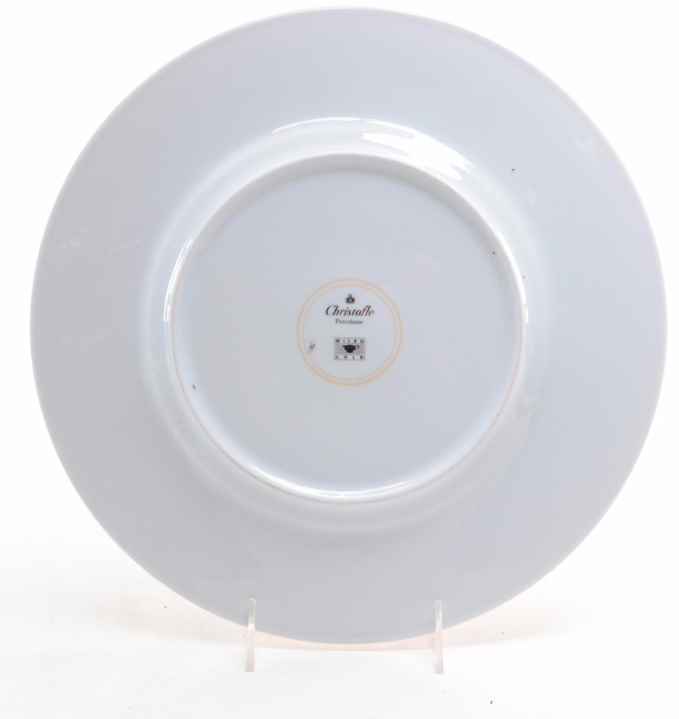 MacKenzie-Childs "Peanuts" Pedestal Cake Stand and Christofle Porcelain Chargers