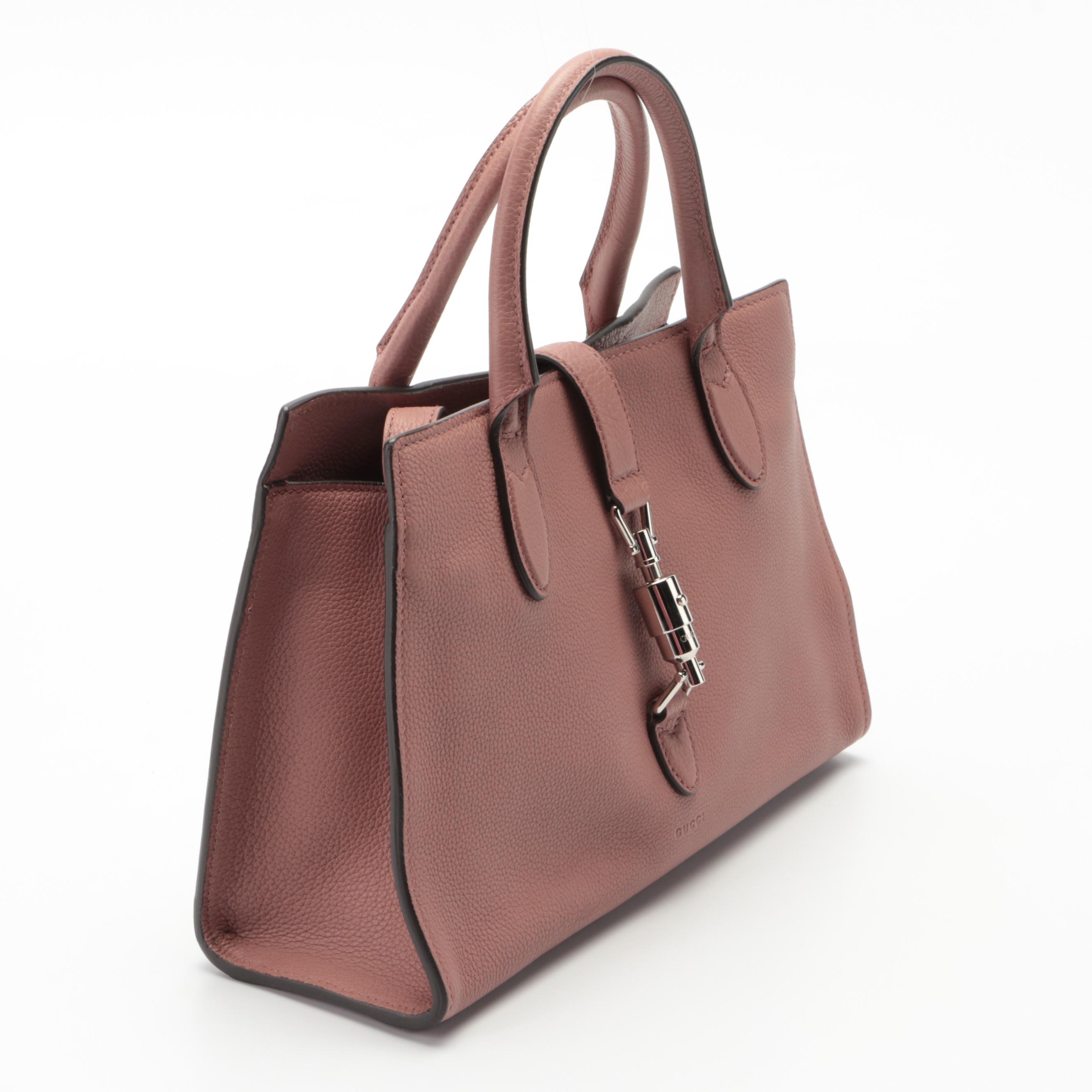 Gucci Small Jackie Soft Tote in Full-Grained Leather with Piston Lock