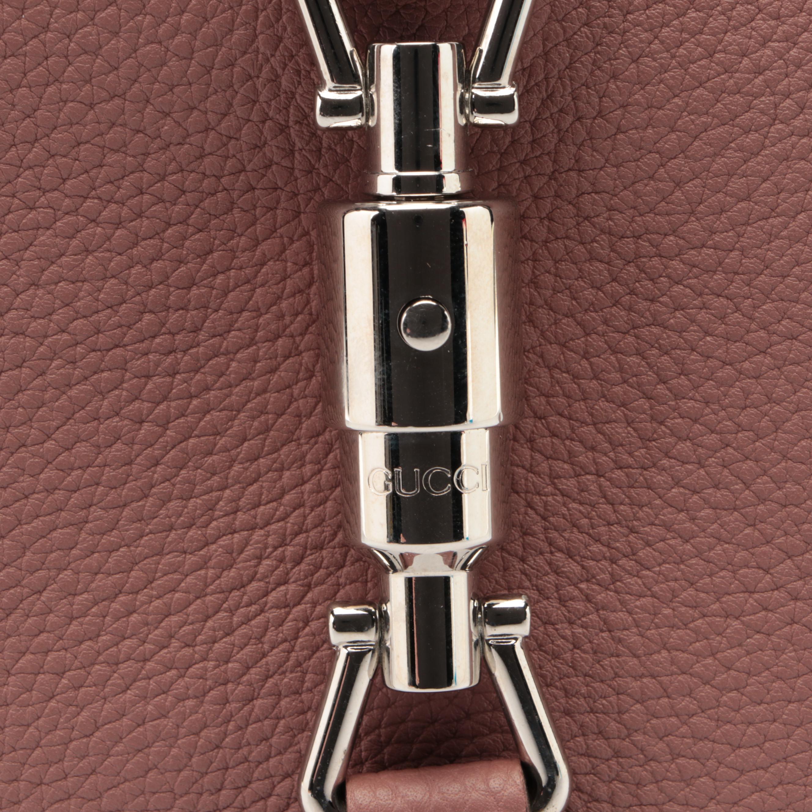 Gucci Small Jackie Soft Tote in Full-Grained Leather with Piston Lock