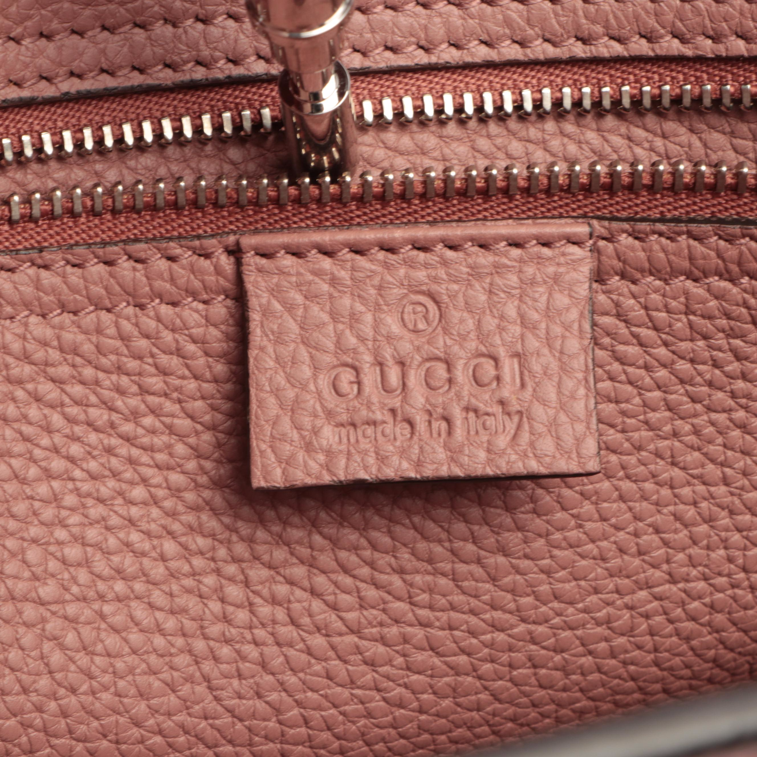 Gucci Small Jackie Soft Tote in Full-Grained Leather with Piston Lock