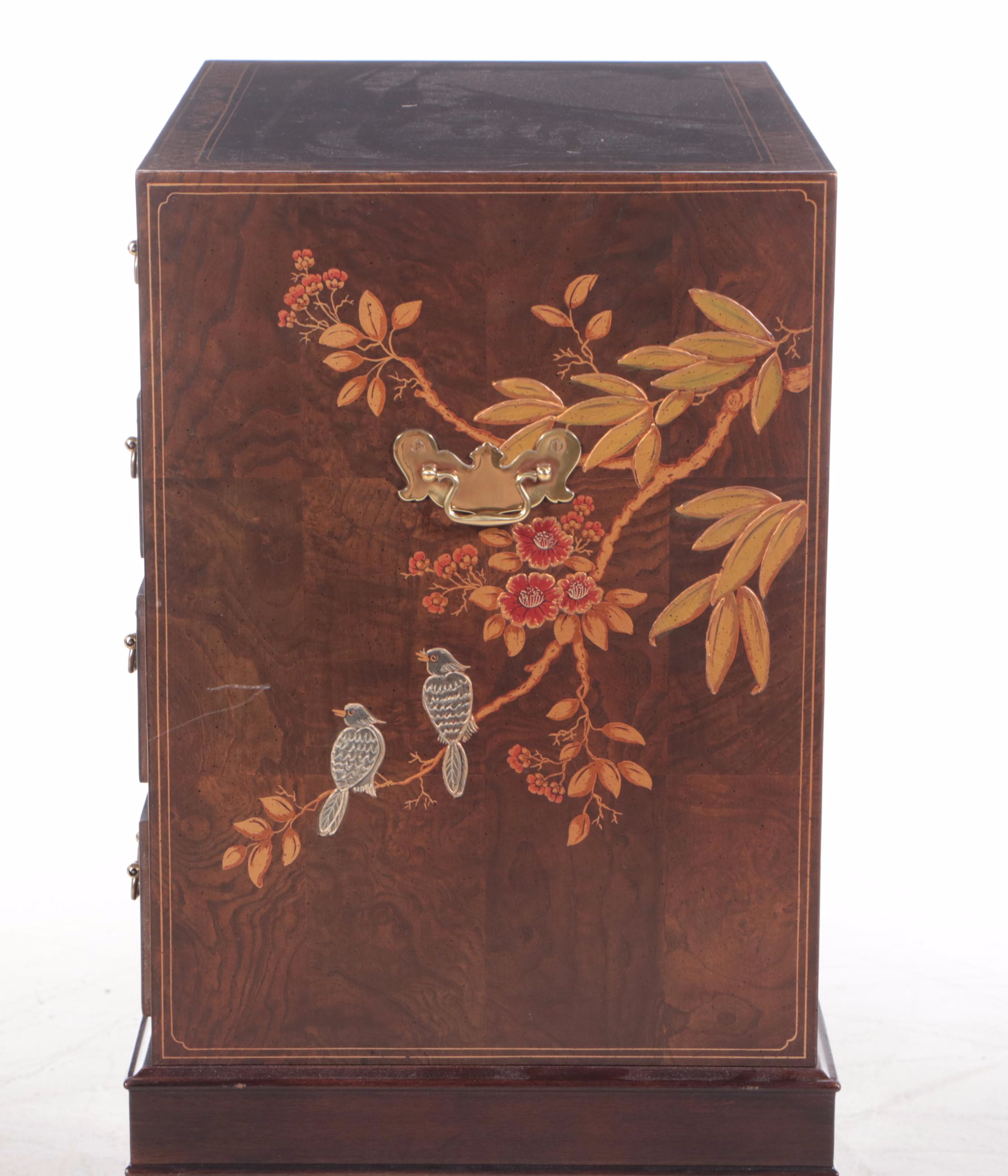 Henredon George III Style Four-Drawer Chinoiserie Chest-on-Stand