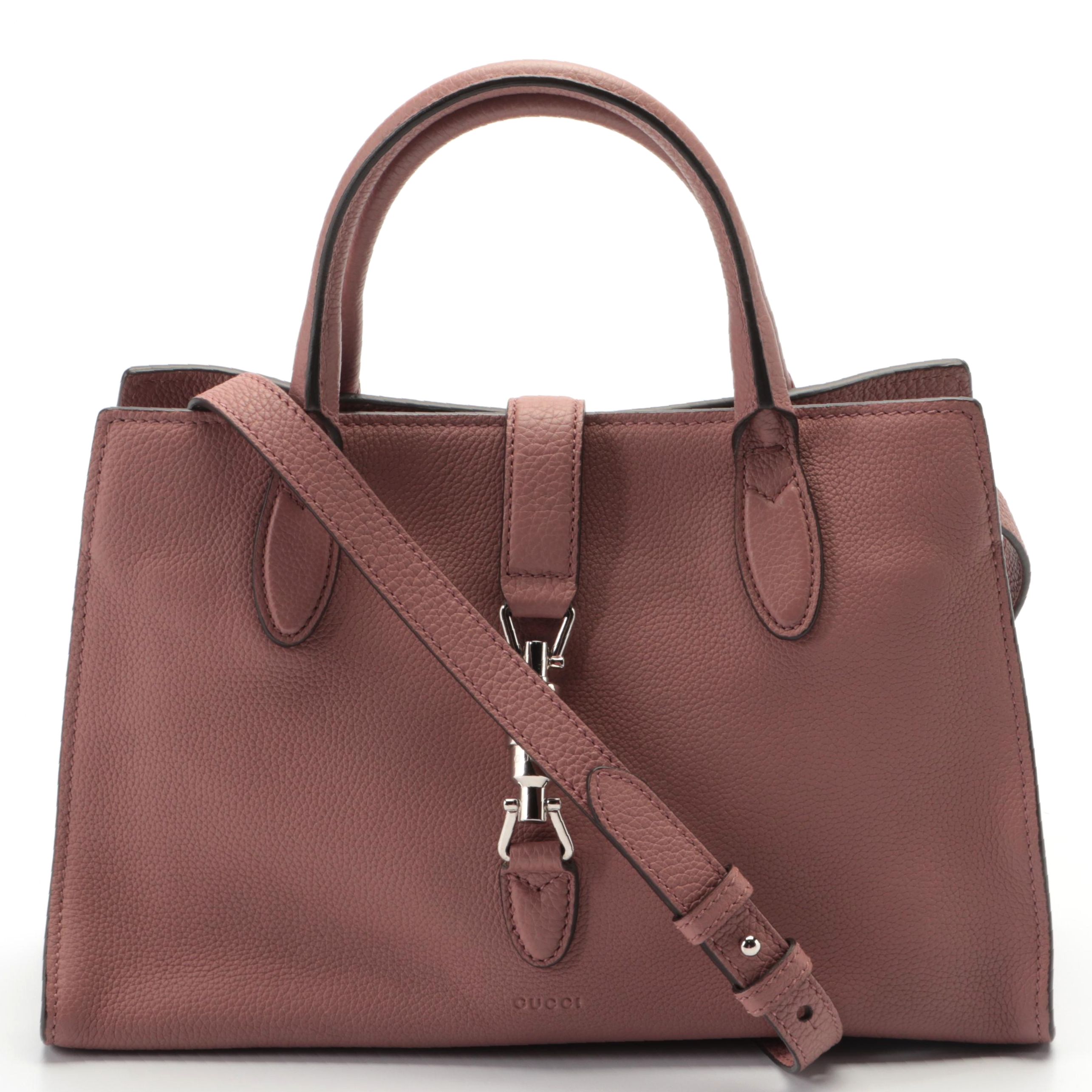 Gucci Small Jackie Soft Tote in Full-Grained Leather with Piston Lock