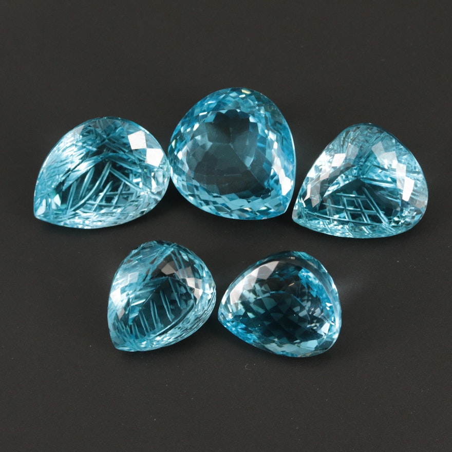 Loose 129.45 CTW Swiss Blue Topaz