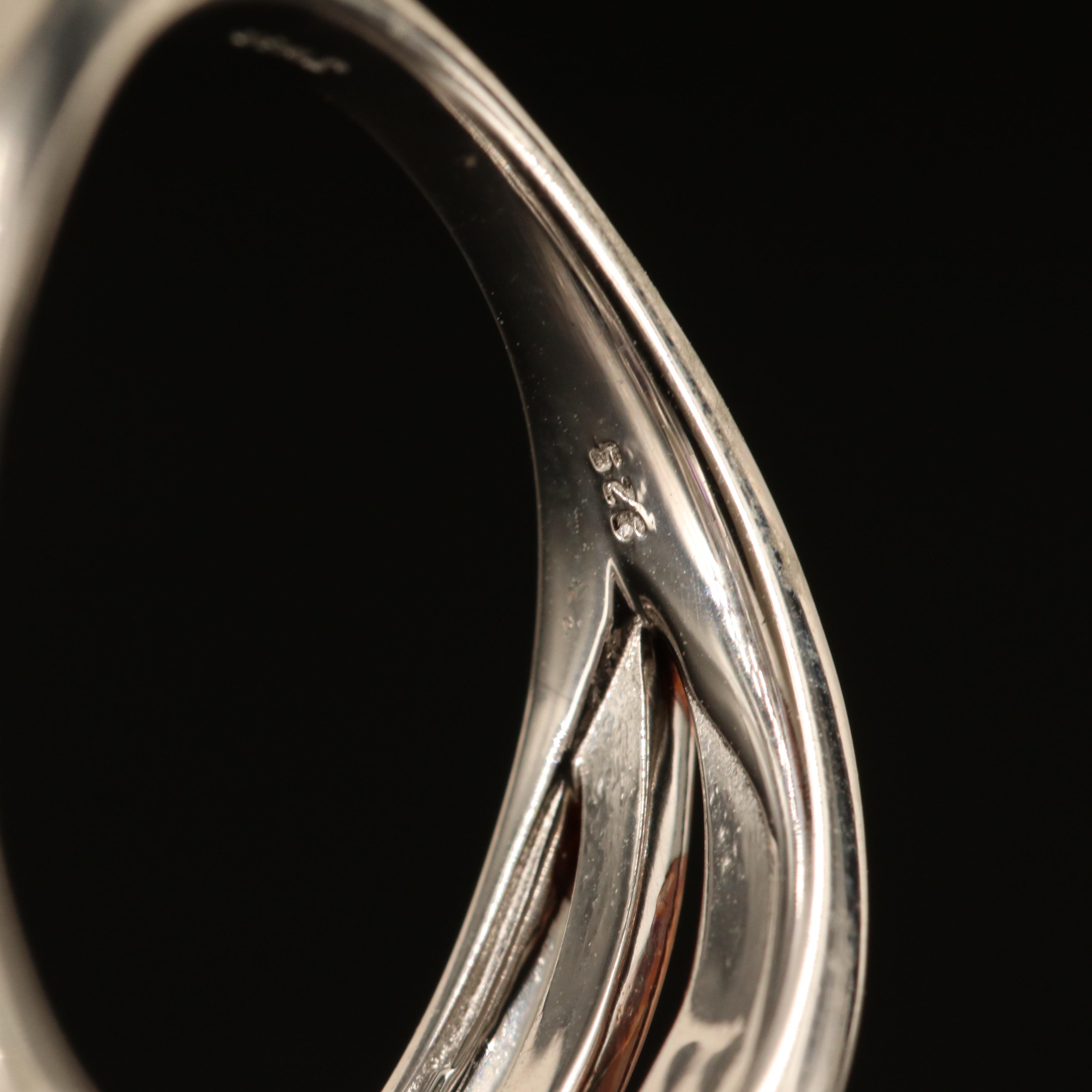 Sterling Amethyst and White Sapphire Crossover Ring