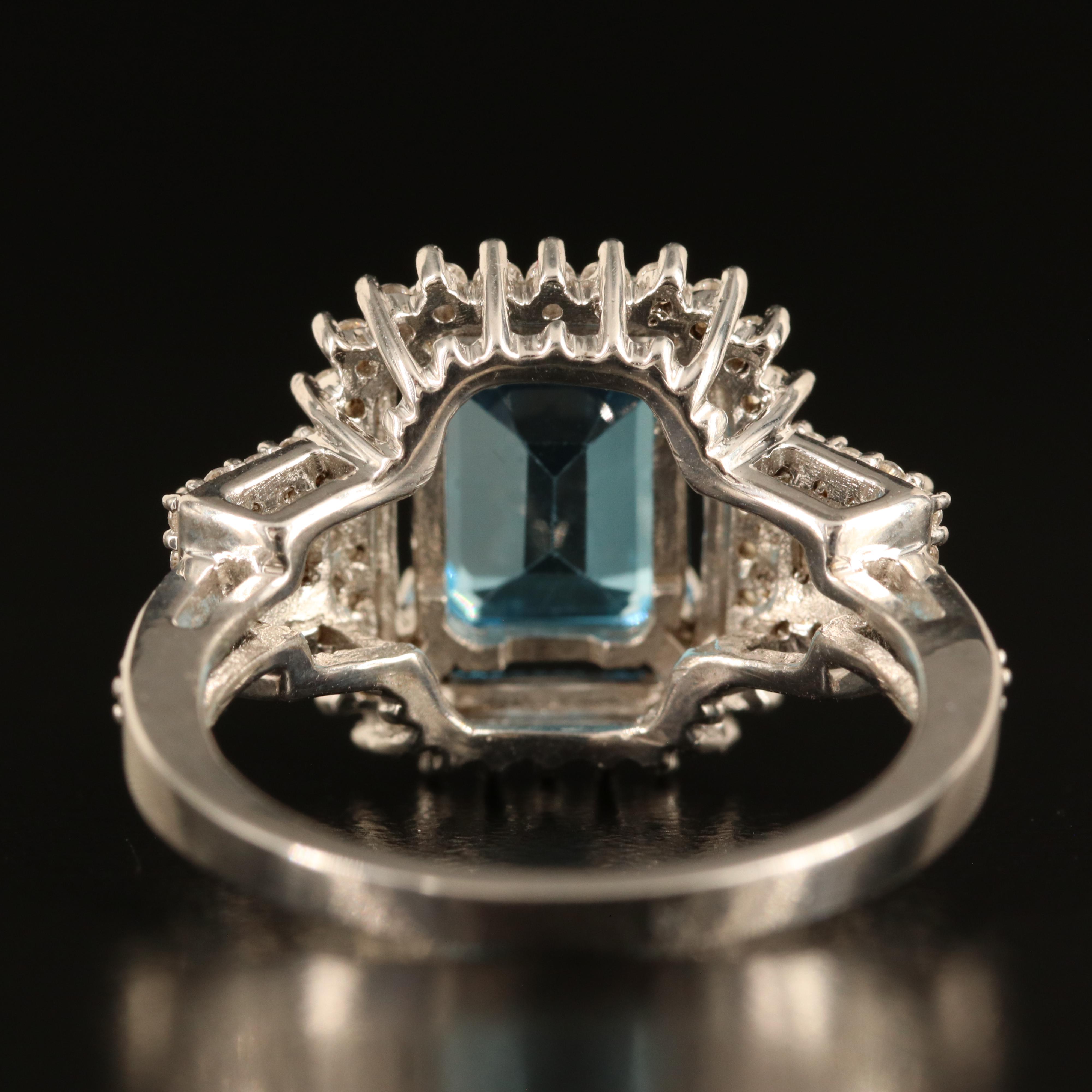 Sterling Sky Blue Topaz and White Sapphire Ring