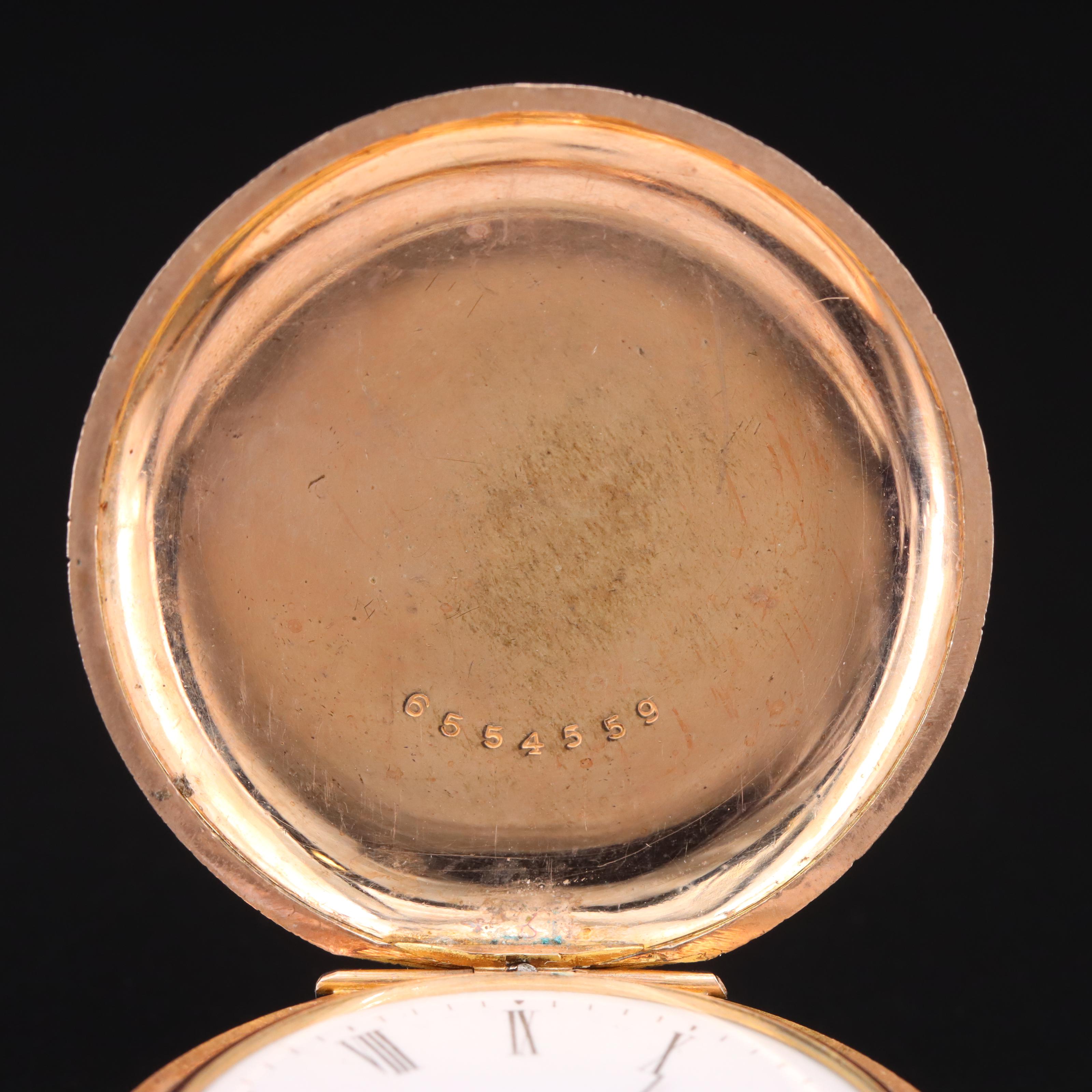 Antique Elgin Hunter Pocket Watch on Fob Necklace