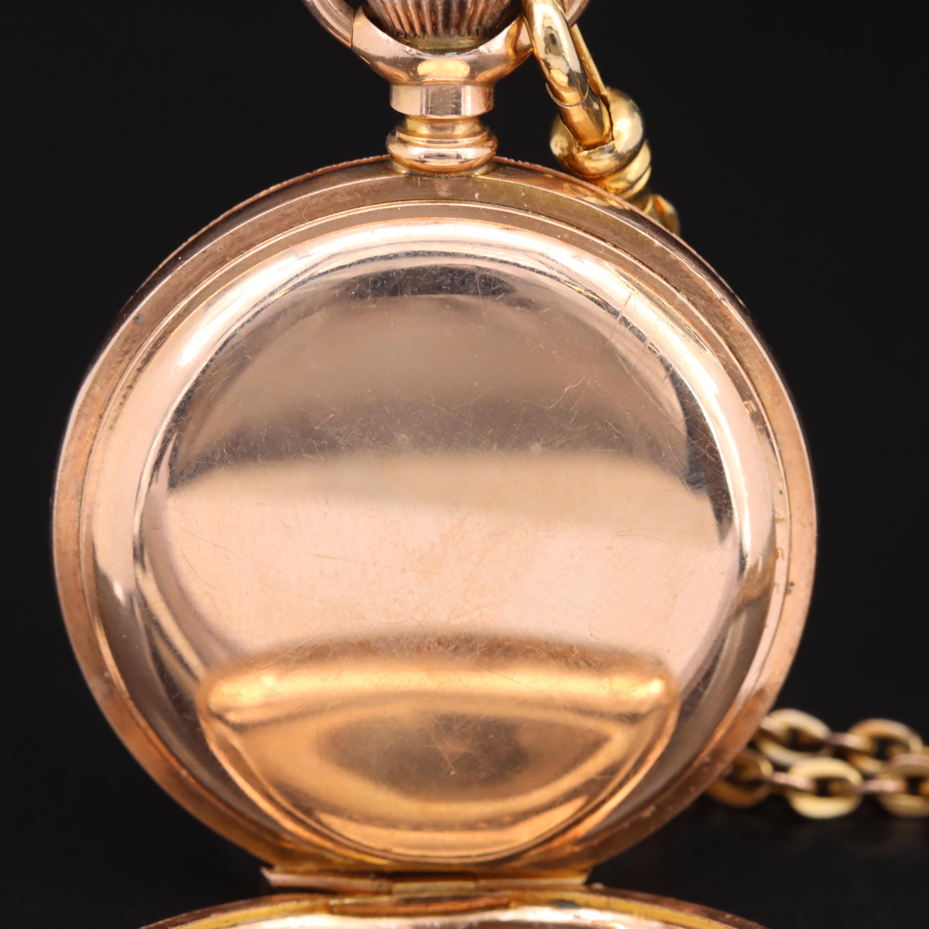 Antique Elgin Hunter Pocket Watch on Fob Necklace