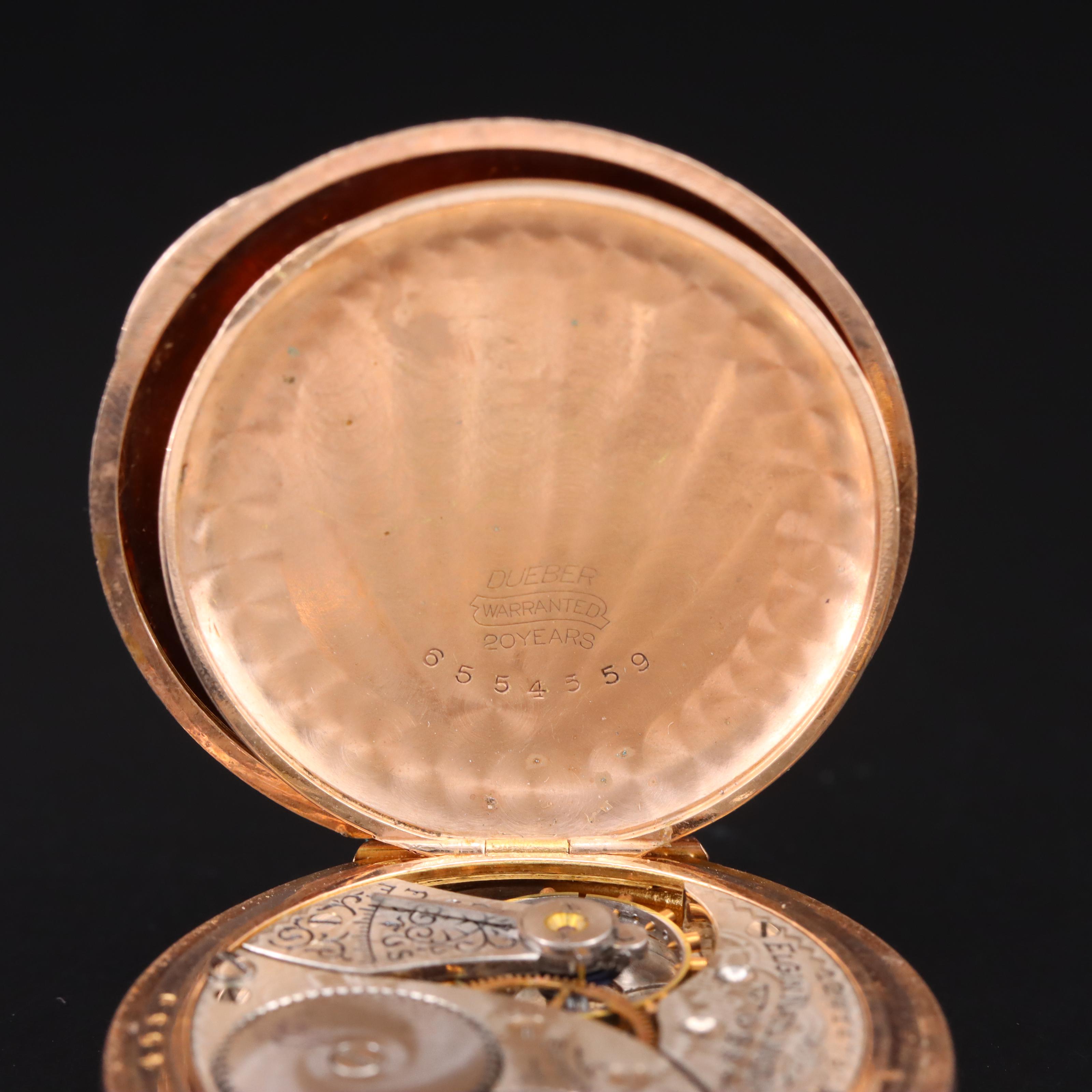 Antique Elgin Hunter Pocket Watch on Fob Necklace