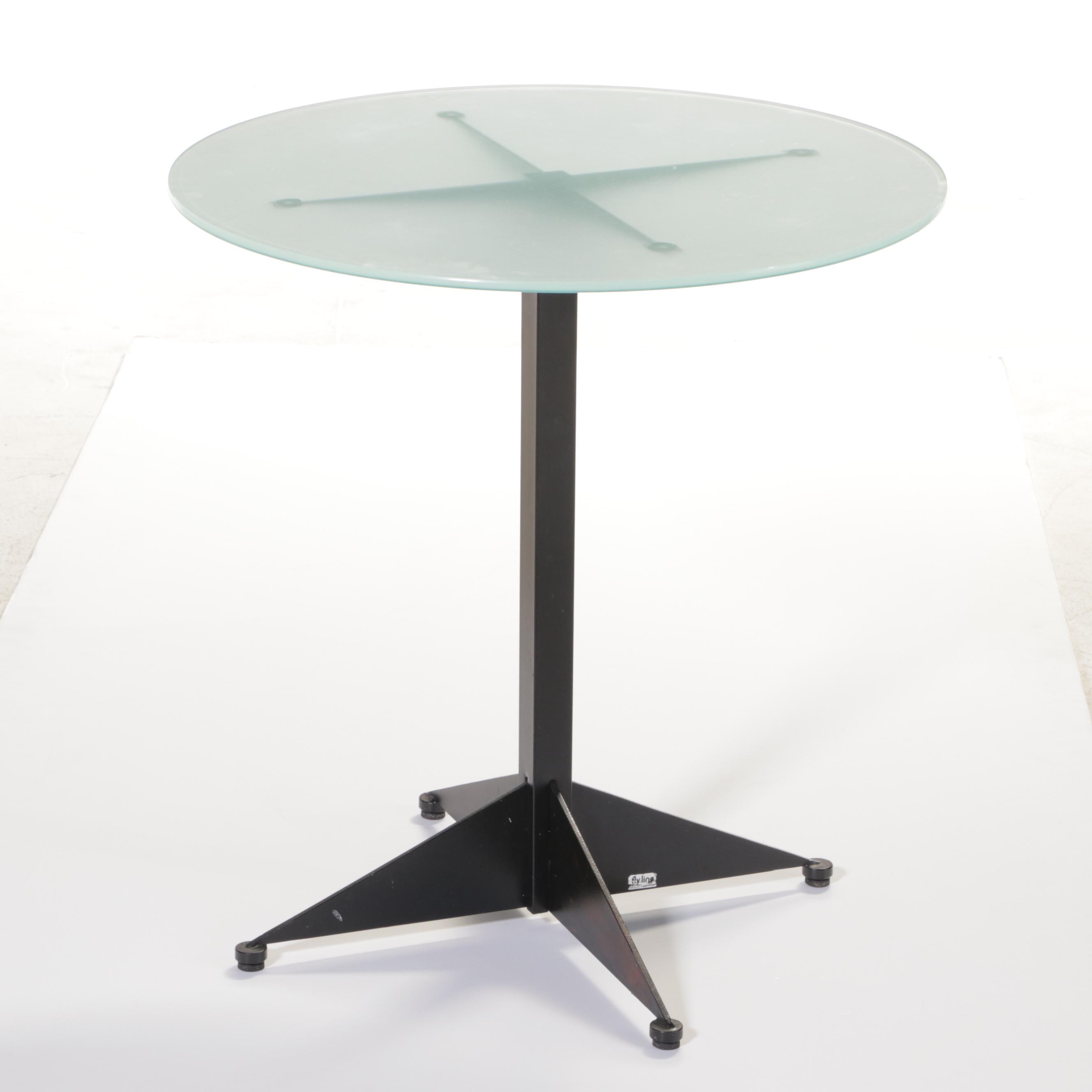 Three-Piece Steel and Glass Top Bistro Set, Incl. Emilio Nanni for Fly Line