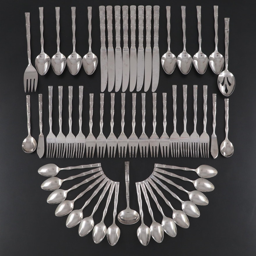 Towle "Cane" Stainless Steel Flatware and Serving Utensils, 1982-1995