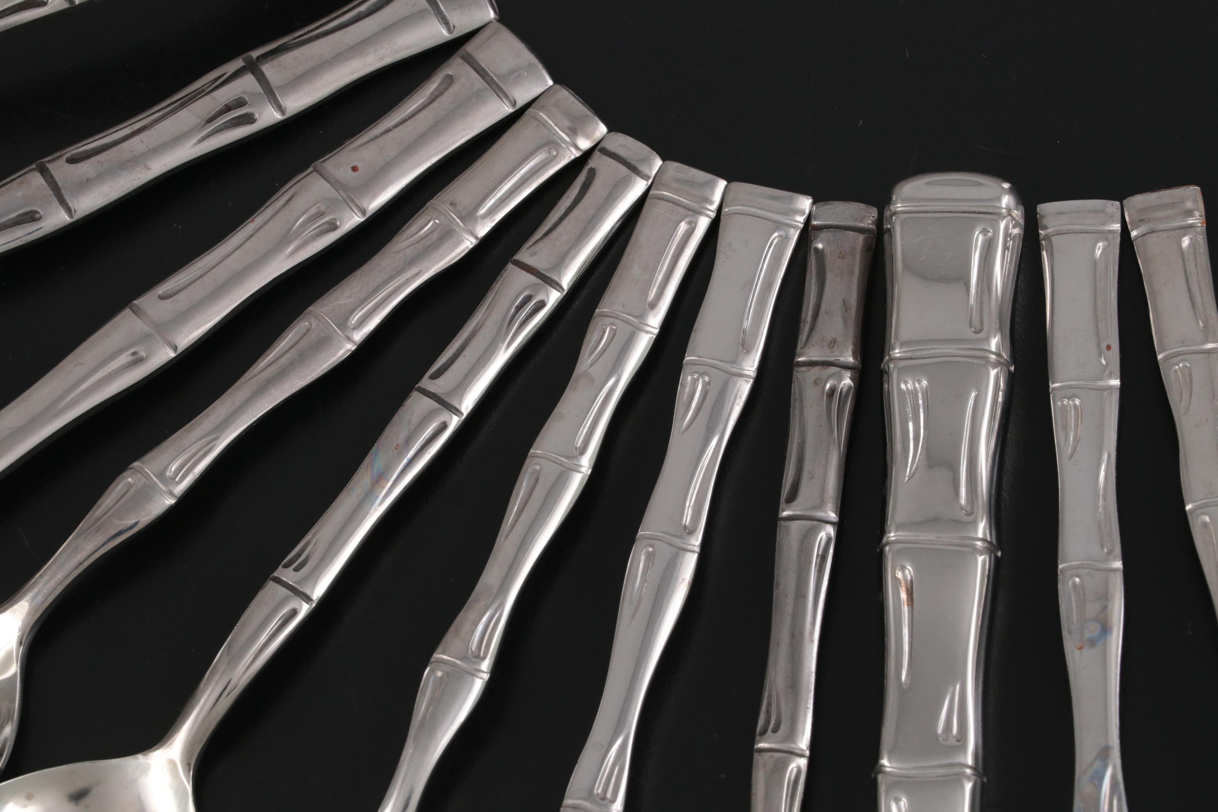 Towle "Cane" Stainless Steel Flatware and Serving Utensils, 1982-1995